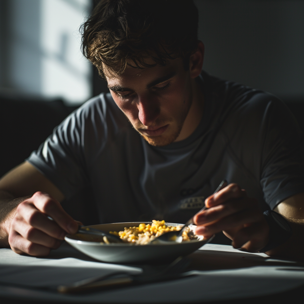 A man eating at the table | Source: Midjourney