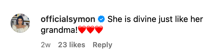 A screenshot of a comment on photos Linda Thompson posted on August 13, 2023 | Source: Instagram/ltlindathompson