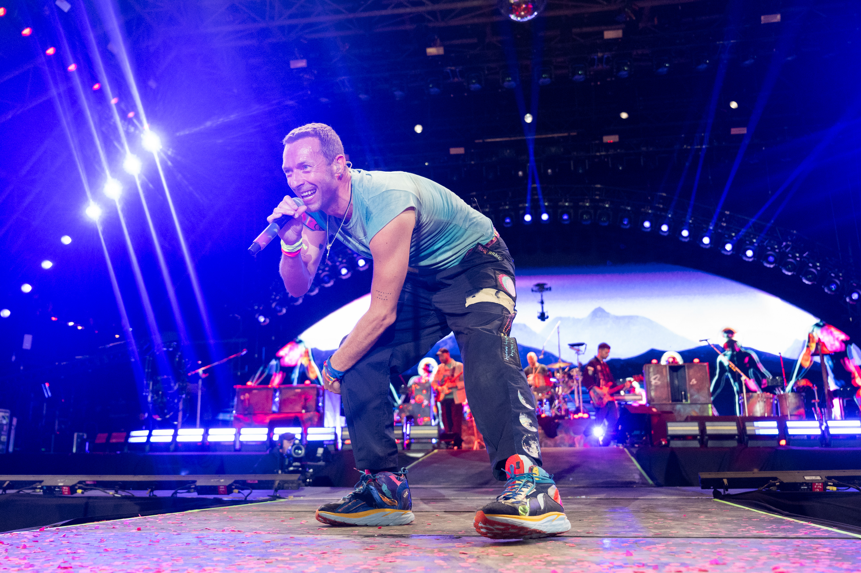 Chris Martin performs during day four of Glastonbury Festival 2024 | Source: Getty Images