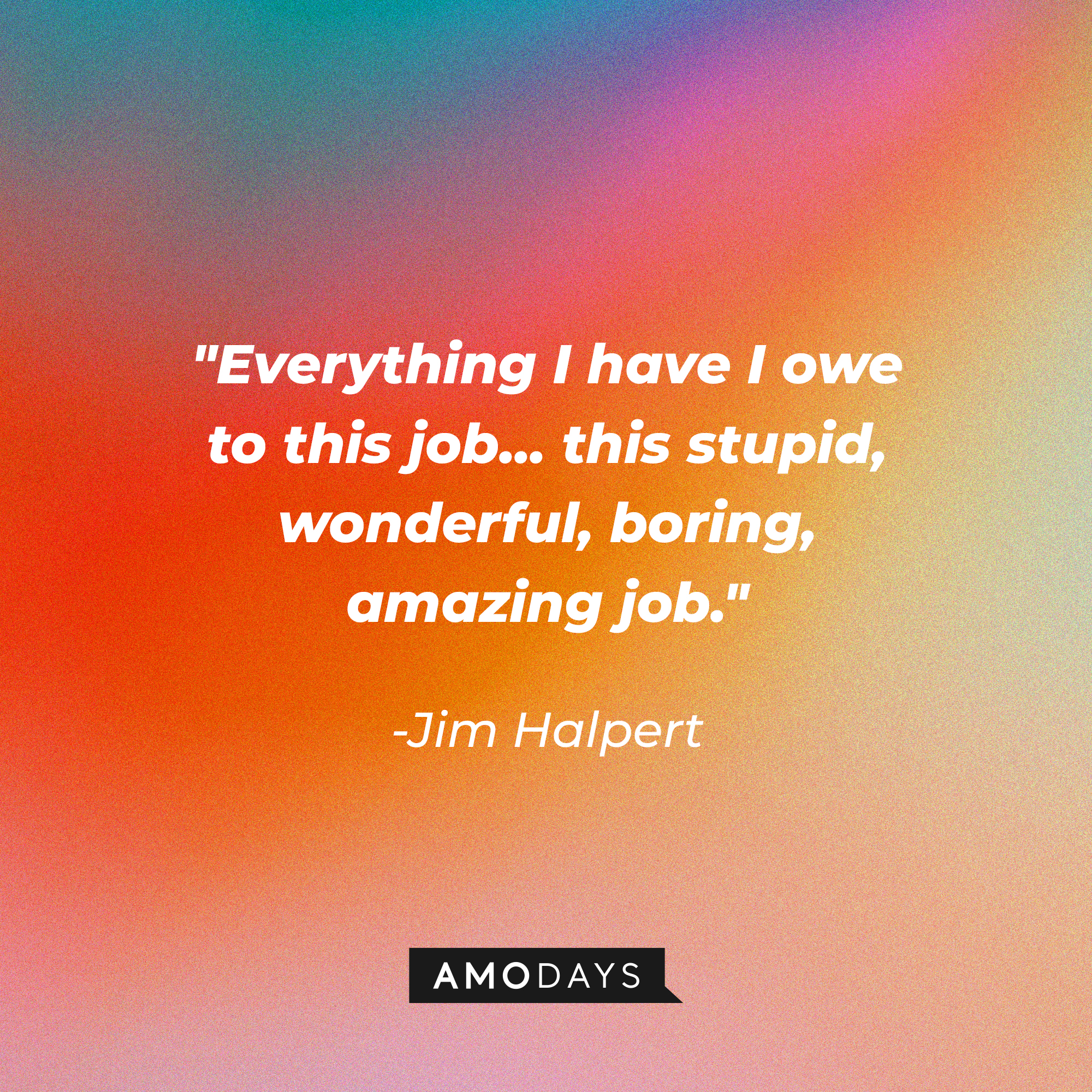 Jim Halpert’s quote: "Everything I have I owe to this job ... this stupid, wonderful, boring, amazing job." | Image: AmoDays