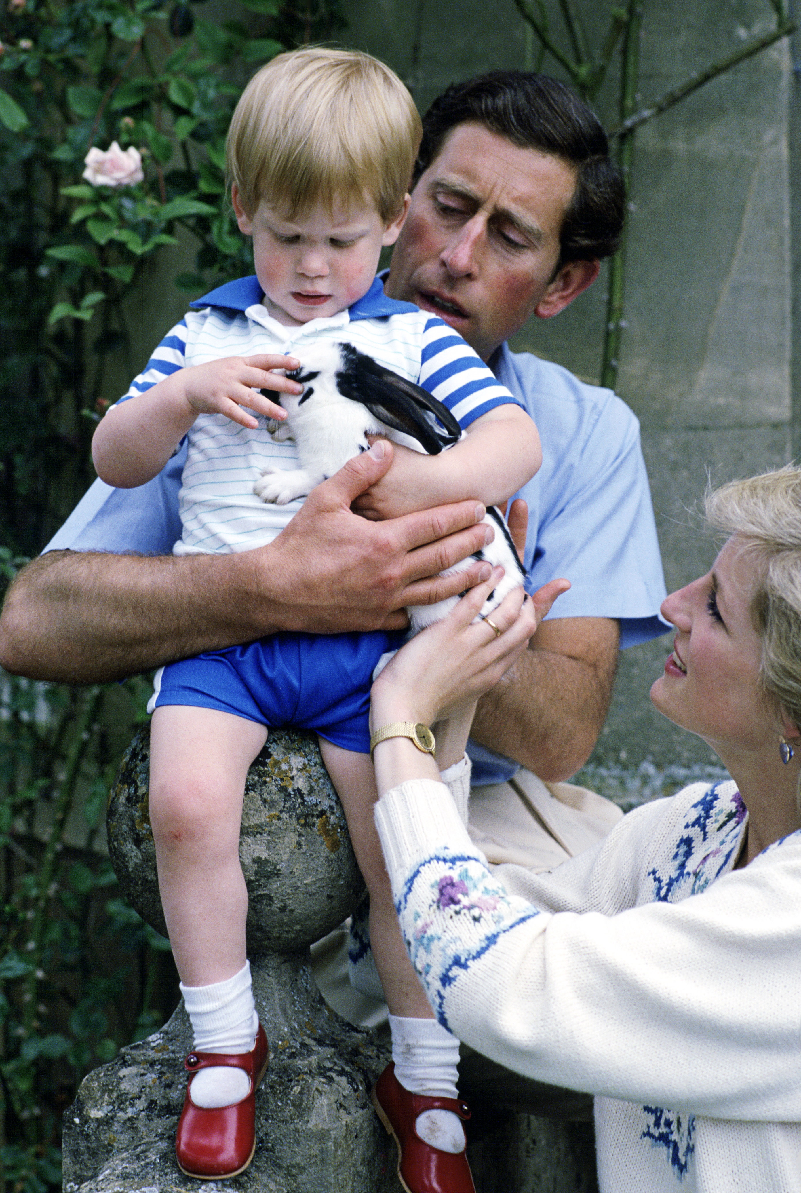 Diana Princess of Wales, Charles Prince of Wales and Prince Harry on July 14, 1986 in Highgrove, United Kingdom | Source: Getty Images