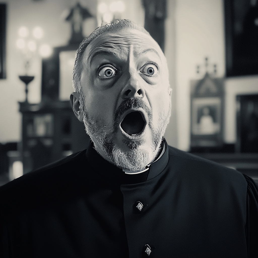 A shocked priest | Source: Midjourney