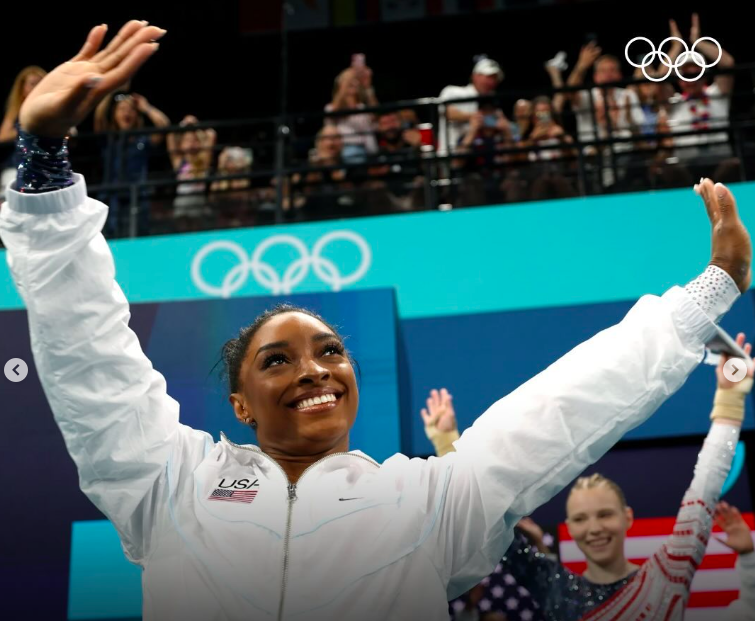 Simone Biles at the Paris Olympics, posted on July 30, 2024 | Source: Instagram/olympics and usagym