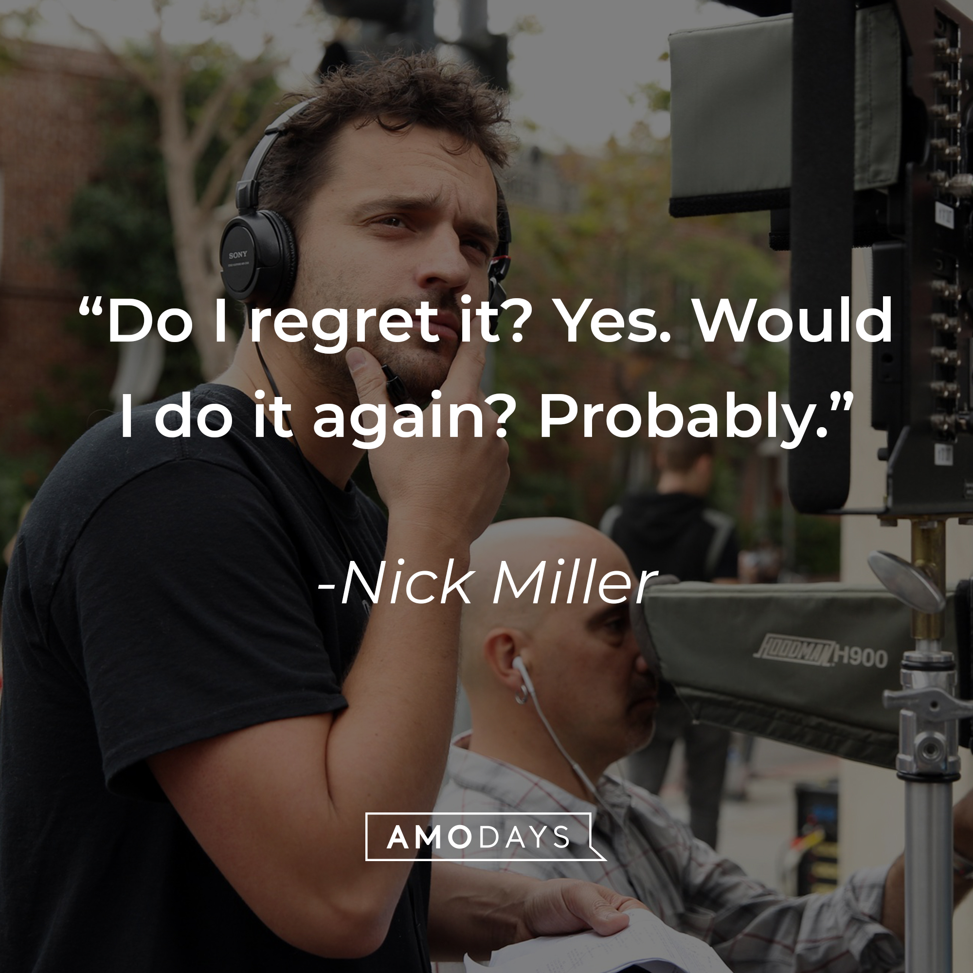 Nick Miller, with his quote: “Do I regret it? Yes. Would I do it again? Probably.” | Source: facebook.com/OfficialNewGirl