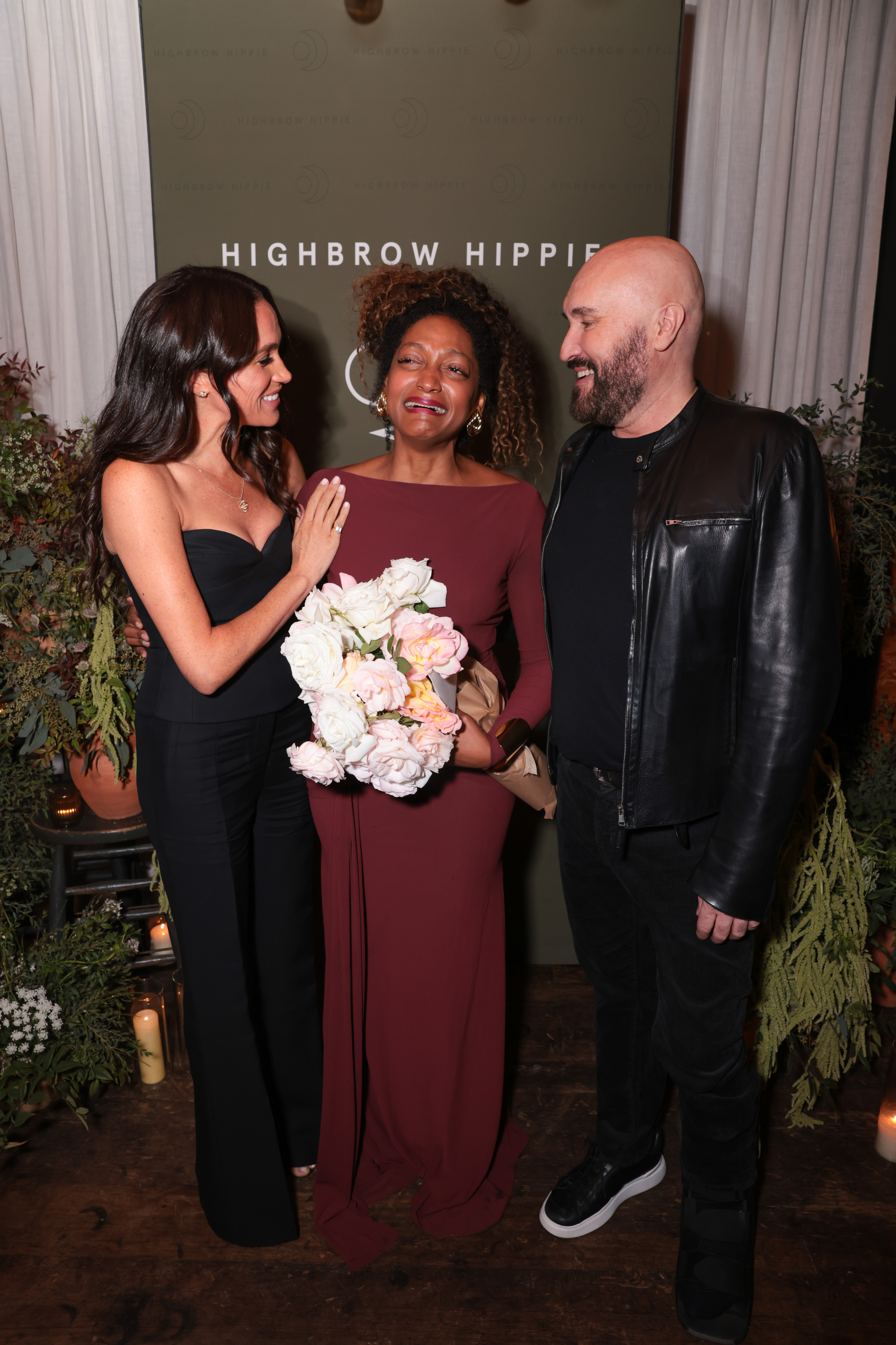 Meghan, Duchess of Sussex, Kadi Lee, and Serge Normant attend the Launch of Highbrow Hippie Haircare & Wellness | Source: Getty Images