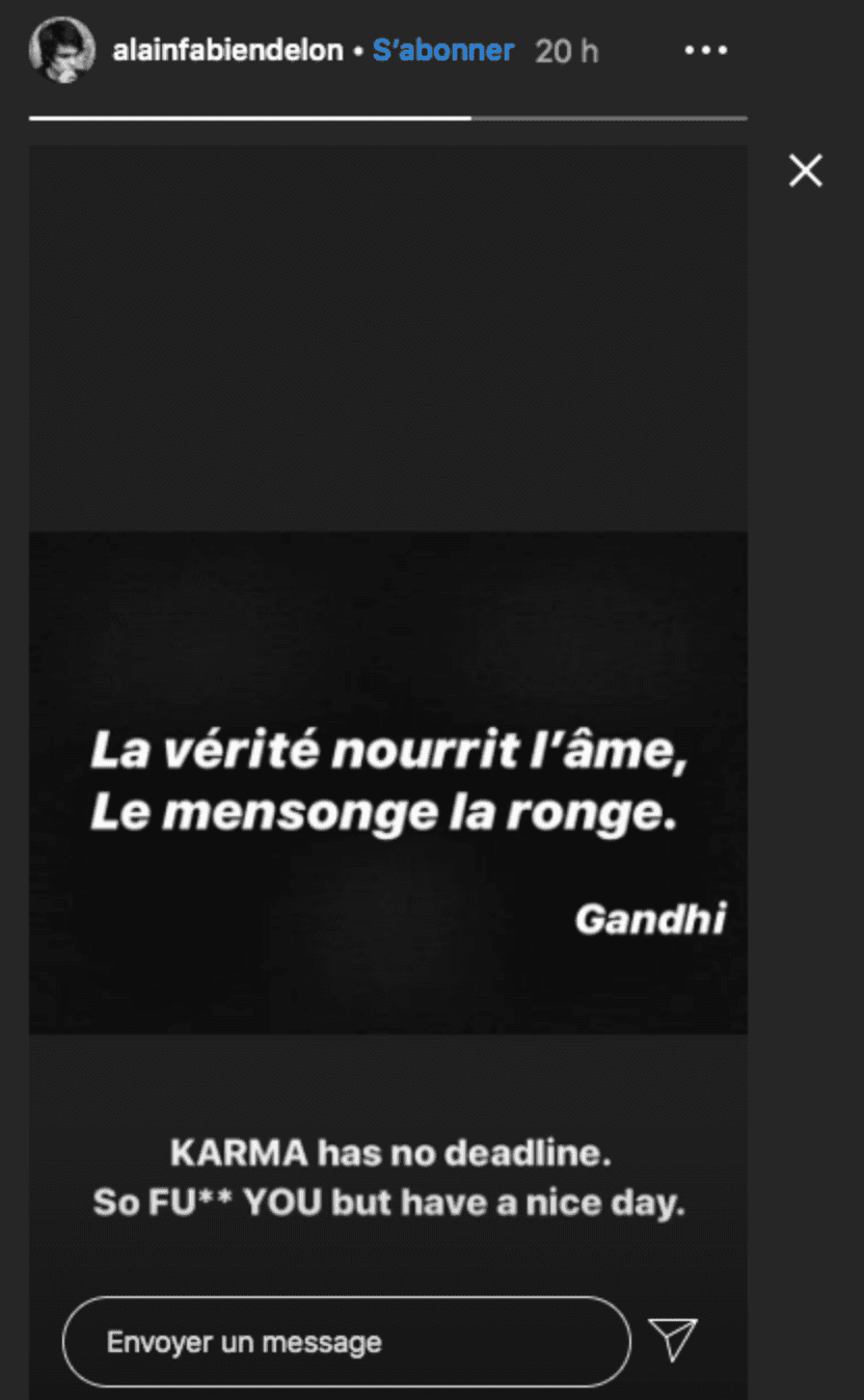 Story d'Alain-Fabien Delon | Photo : instagram/alainfabiendelon