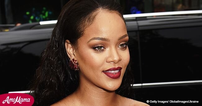 Rihanna put her cleavage on show as she wore a delicate lace bra in a recent photo