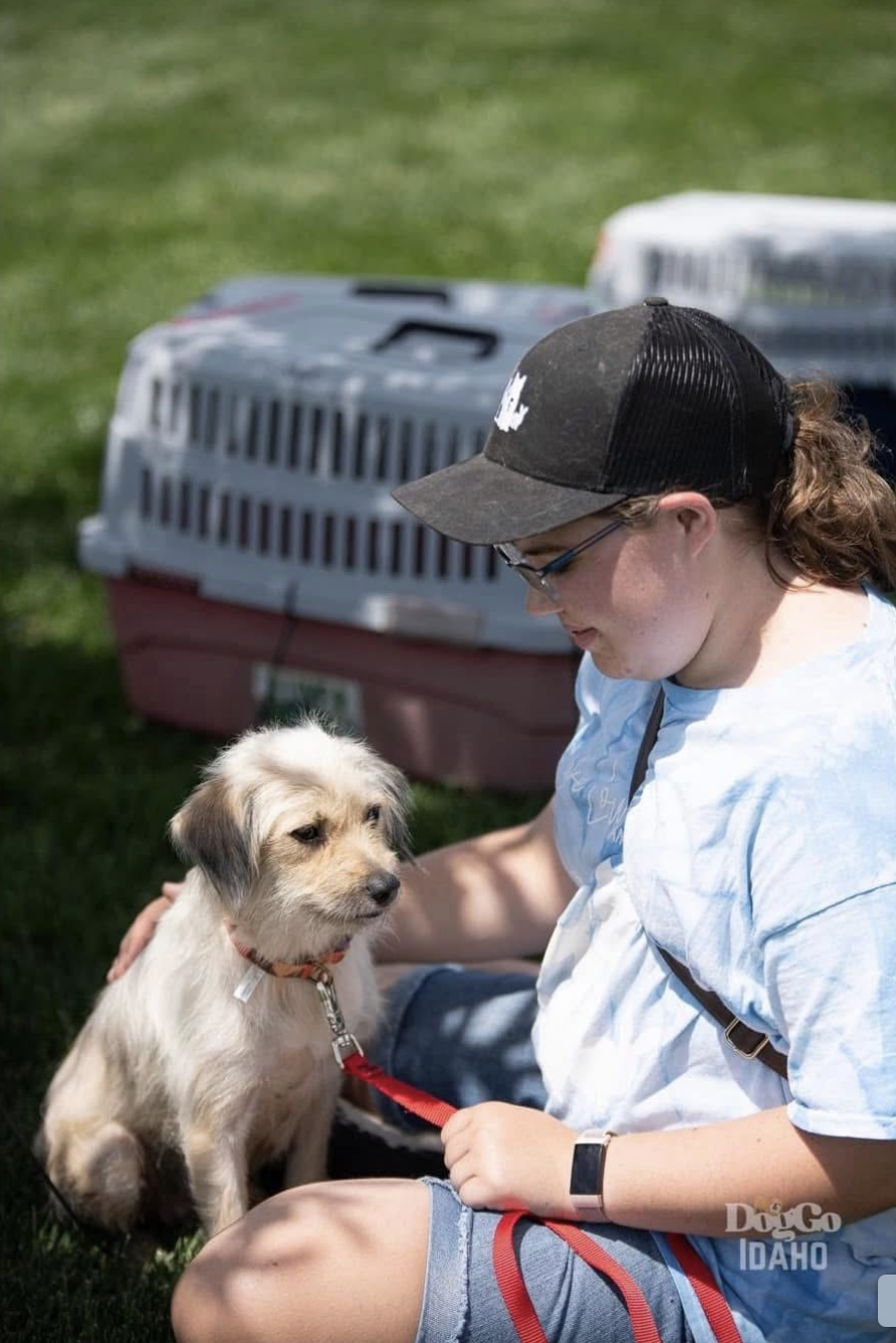 Serena Bennett is seen patting a dog, dated May 21, 2025 | Source: Facebook/Lakelowellanimalrescue