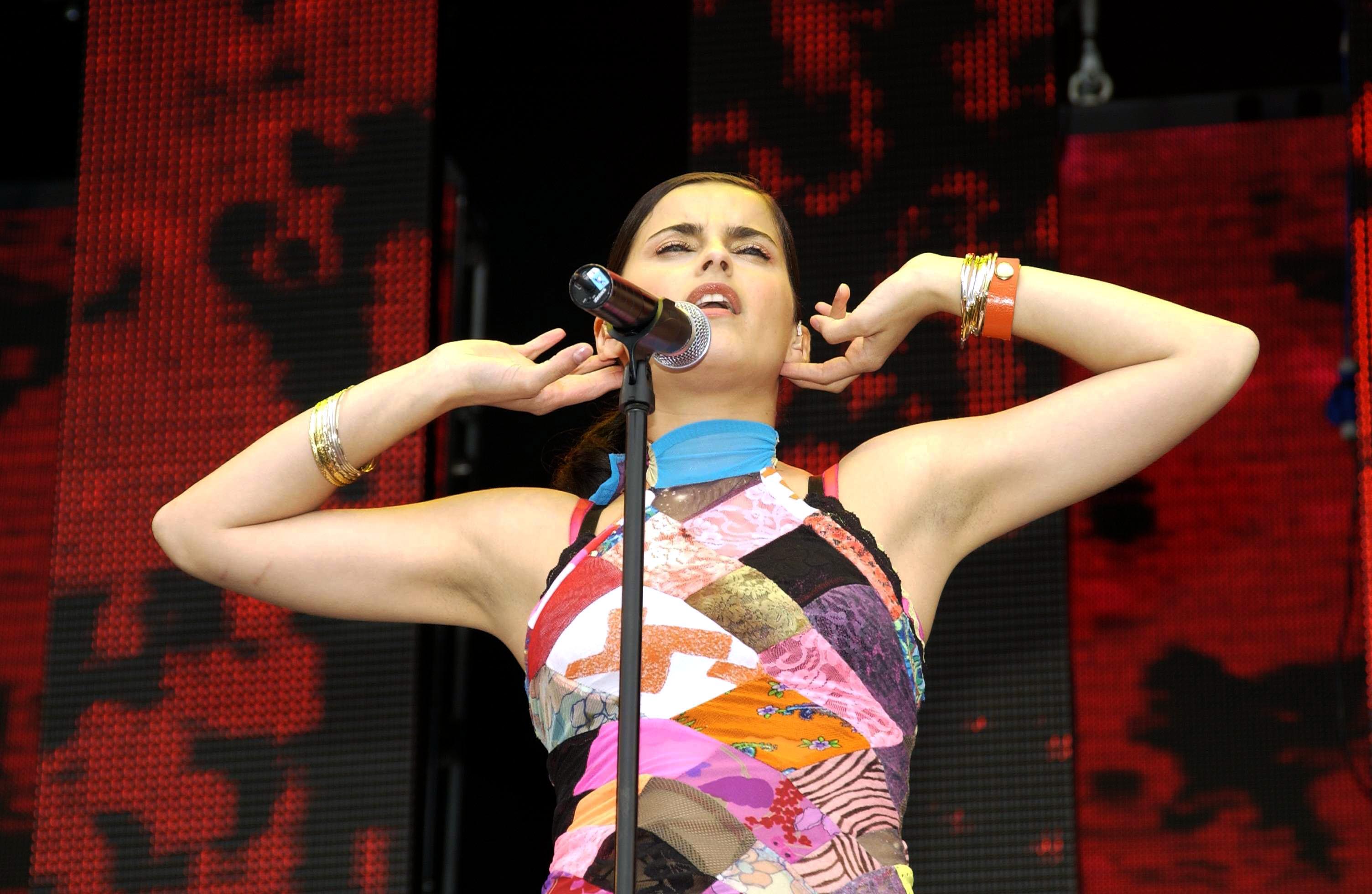 Nelly Furtado performing at Party in the Park on July 11, 2004, in London, England. | Source: Getty Images