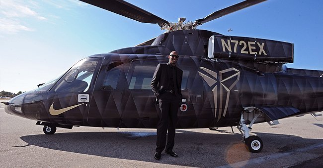 Kobe Bryant #24 of the Los Angeles Lakers poses for a photo in front of the helicopter he took to his last game against the Utah Jazz on April 13, 2016 at Staples Center in Los Angeles, California | Photo: Getty Images