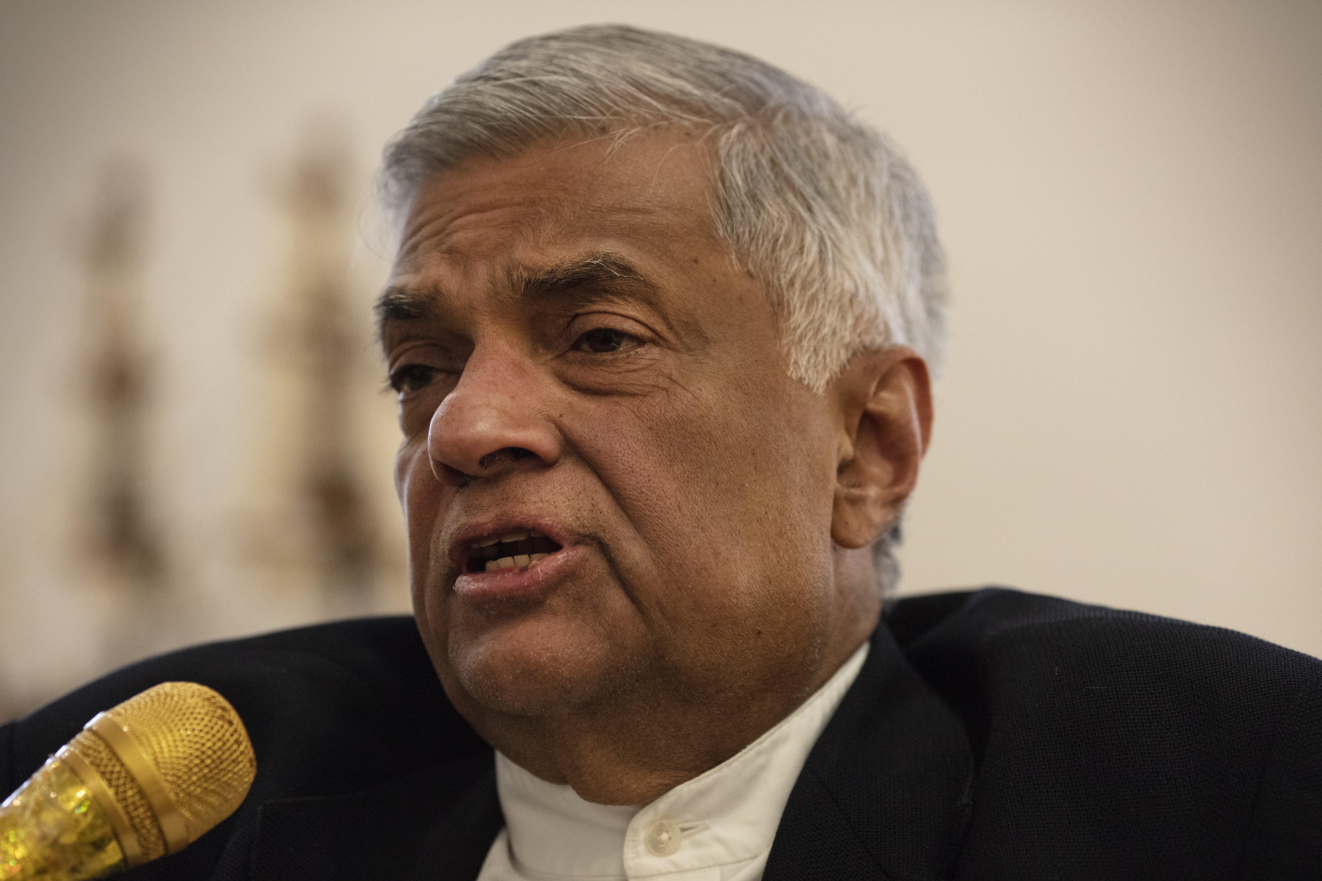 Sri Lanka Prime Minister Ranil Wickremesinghe at his office | Photo: Getty Images