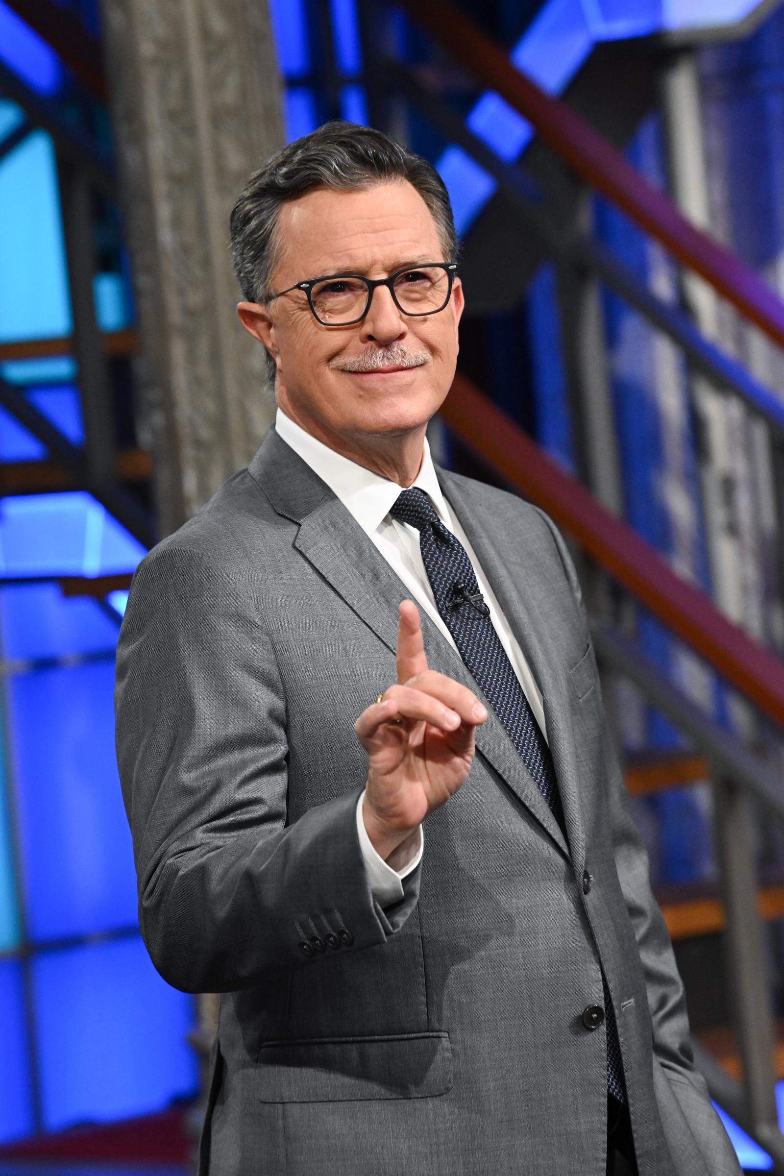 Stephen Colbert on the set of "The Late Show with Stephen Colbert" on Monday, July 14, 2025 | Source: Getty Images