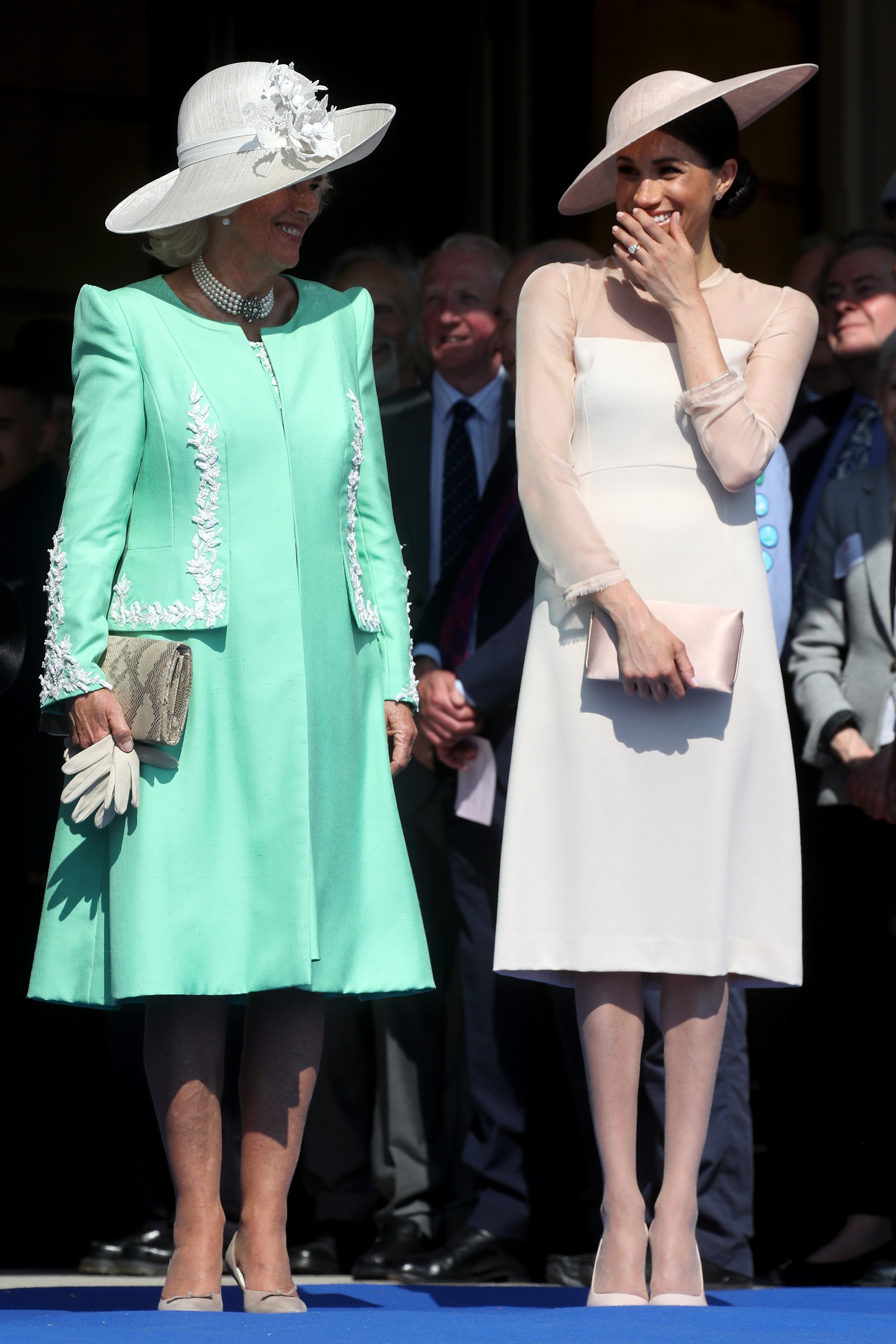 Duchess Camilla and Duchess Meghan at The Prince of Wales' 70th Birthday Patronage Celebration on May 22, 2018, in London, England. | Source: Getty Images
