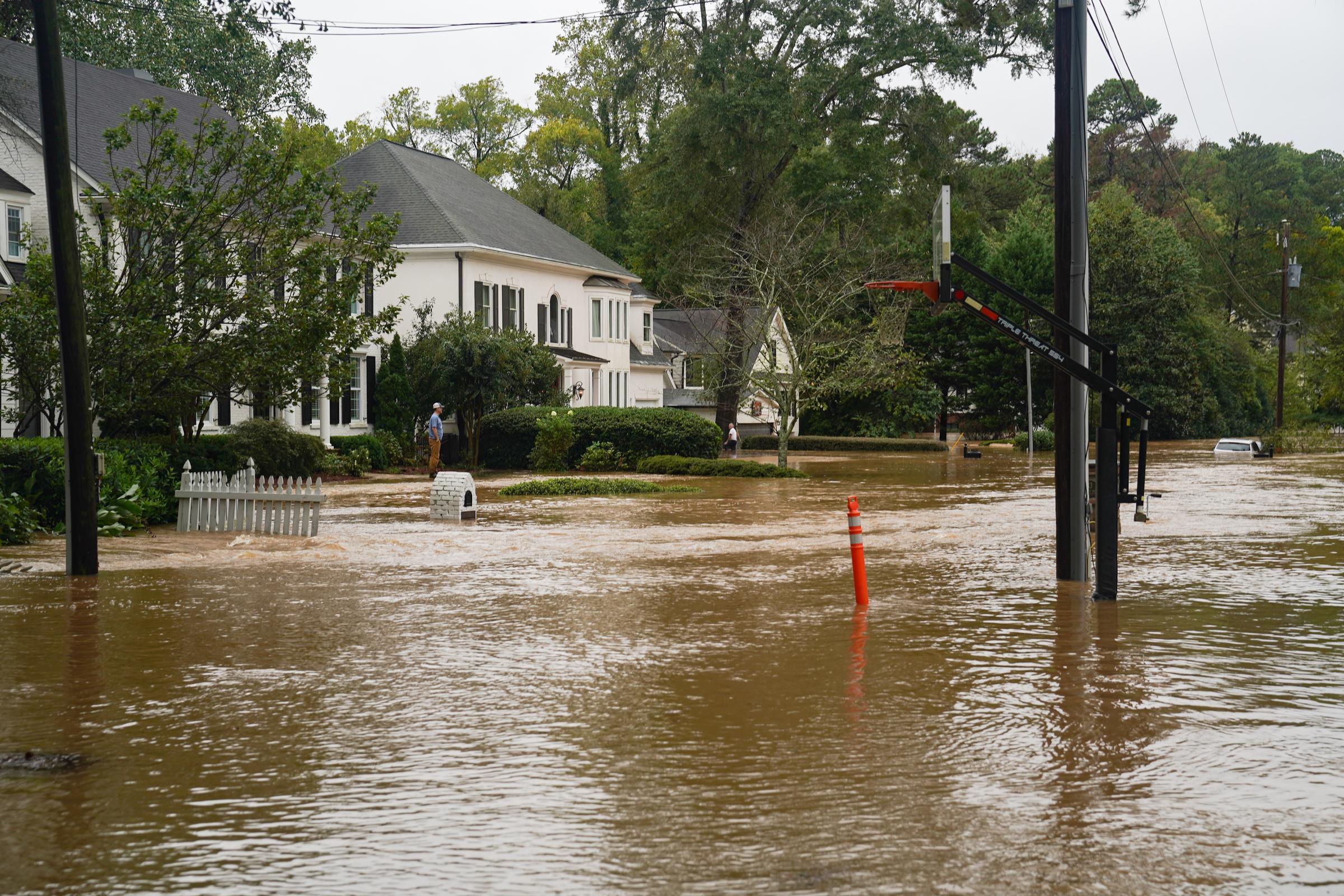 The heavy flooding caused by Hurricane Helene in Atlanta, Georgia on September 27, 2024 | Source: Getty Images