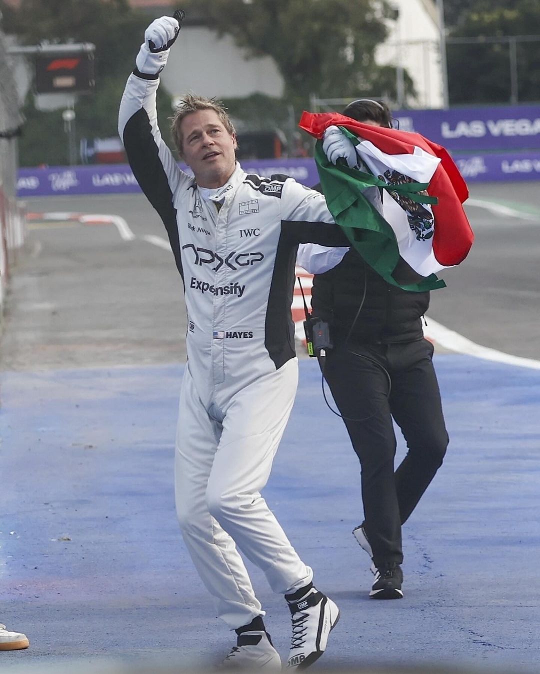 Brad Pitt at the F1 Grand Prix in Mexico, from a post dated October 28, 2024 | Source: Instagram/justjared/