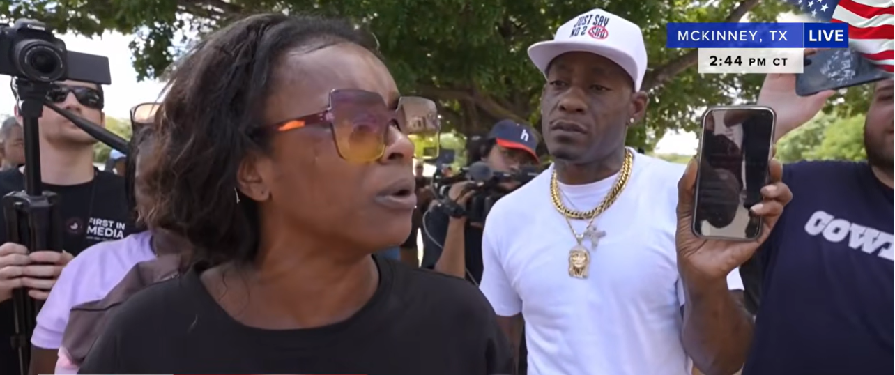 The witness reacts outside the Collin County Courthouse following Karmelo Anthony's sentencing. Speaking with reporters, she expressed frustration, disbelief, and uncertainty in the aftermath of the verdict. | Source: YouTube/ NewsNation