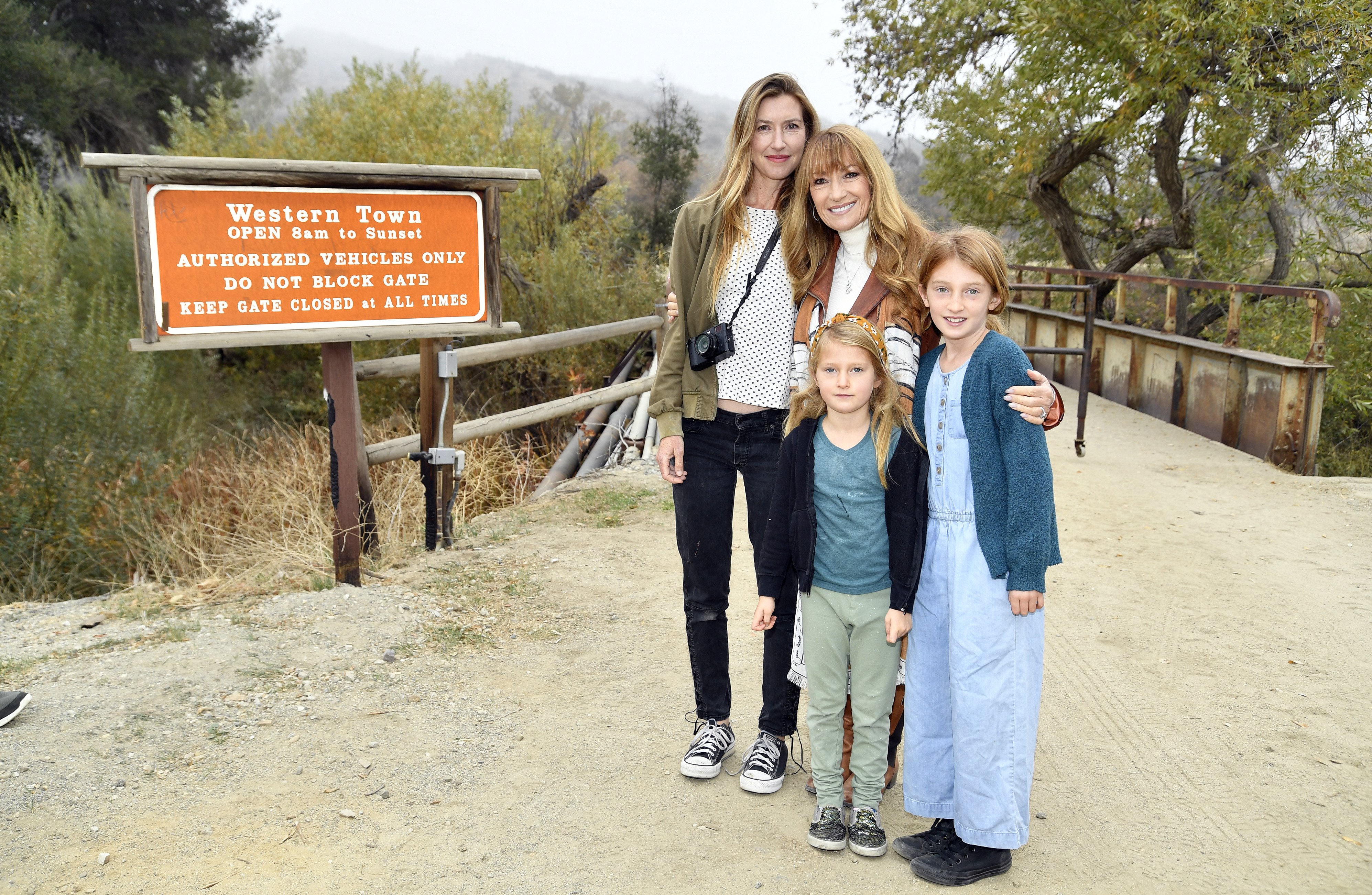 Katie Flynn, Jane Seymour and family attend the Open Hearts Foundation's Young Hearts volunteer experience supporting the eco-restoration of Paramount Ranch at Paramount Ranch on December 04, 2021 in Agoura Hills, California | Source: Getty Images