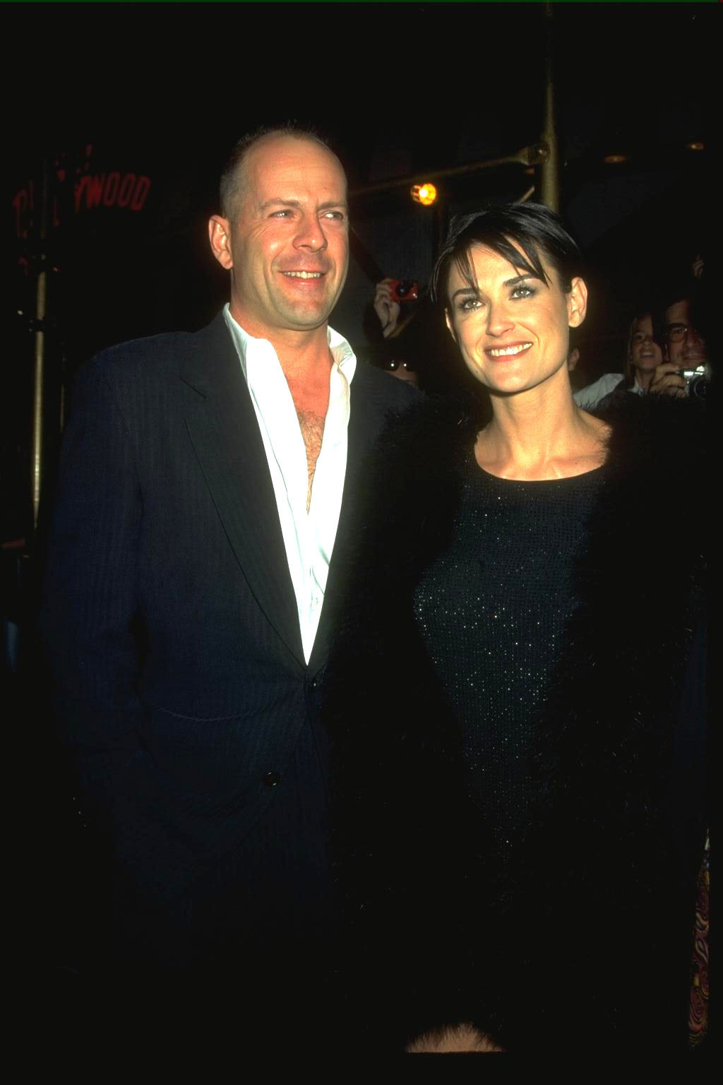 Bruce Willis and Demi Moore at a courthouse near Sun Valley, Idaho on October 25, 2000. Following their 1998 separation, the couple filed for divorce at the courthouse earlier that month.