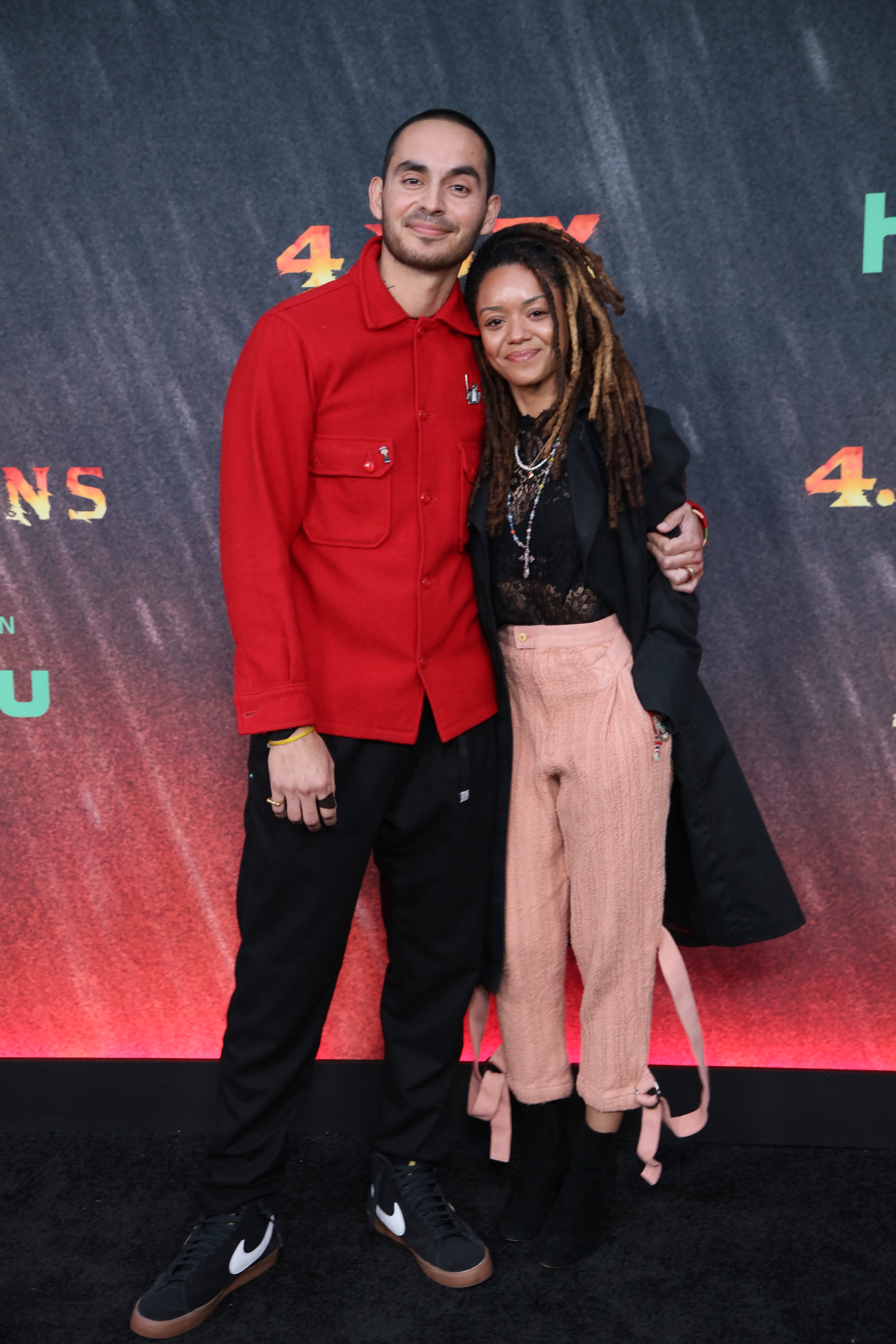 Manny Montana and Adelfa Marr at the Season 4 premiere of "Mayans M.C." on April 18, 2022, in Los Angeles, California. | Source: Getty Images
