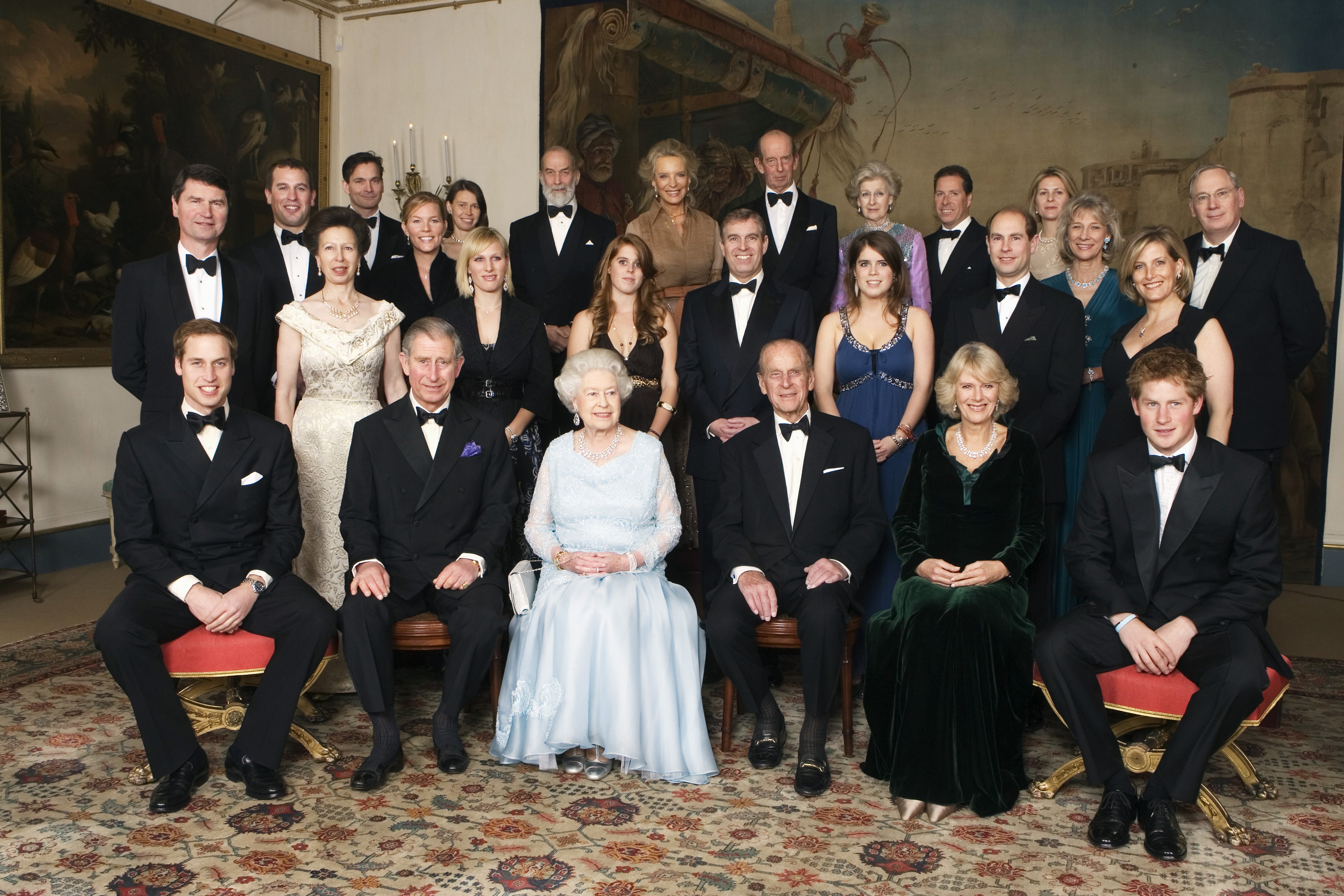 Queen Elizabeth II and Prince Philip, Duke of Edinburgh pictured with members of the Royal Family for a dinner in Clarence House on November 18, 2007 in London, England. / Source: Getty Images