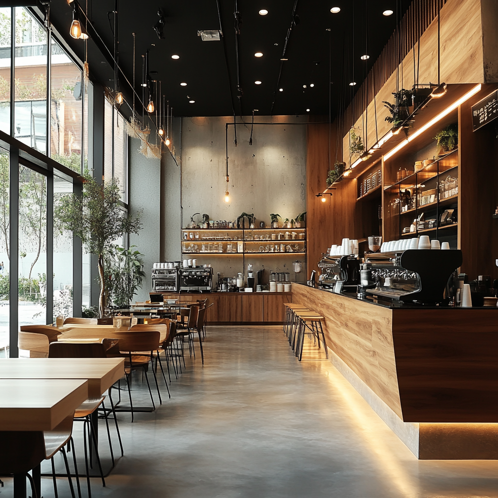 The interior of a coffee shop | Source: Midjourney