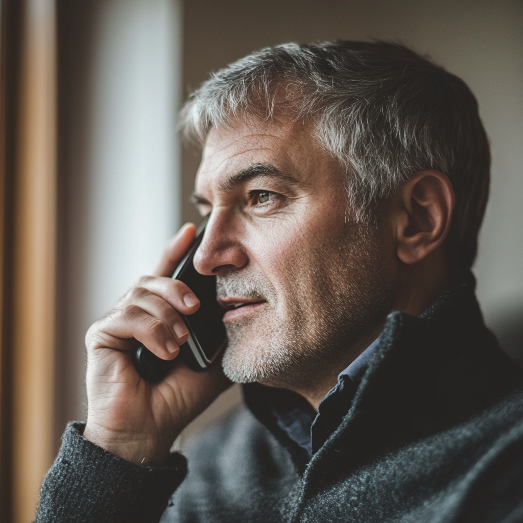 A man talking on the phone | Source: Midjourney