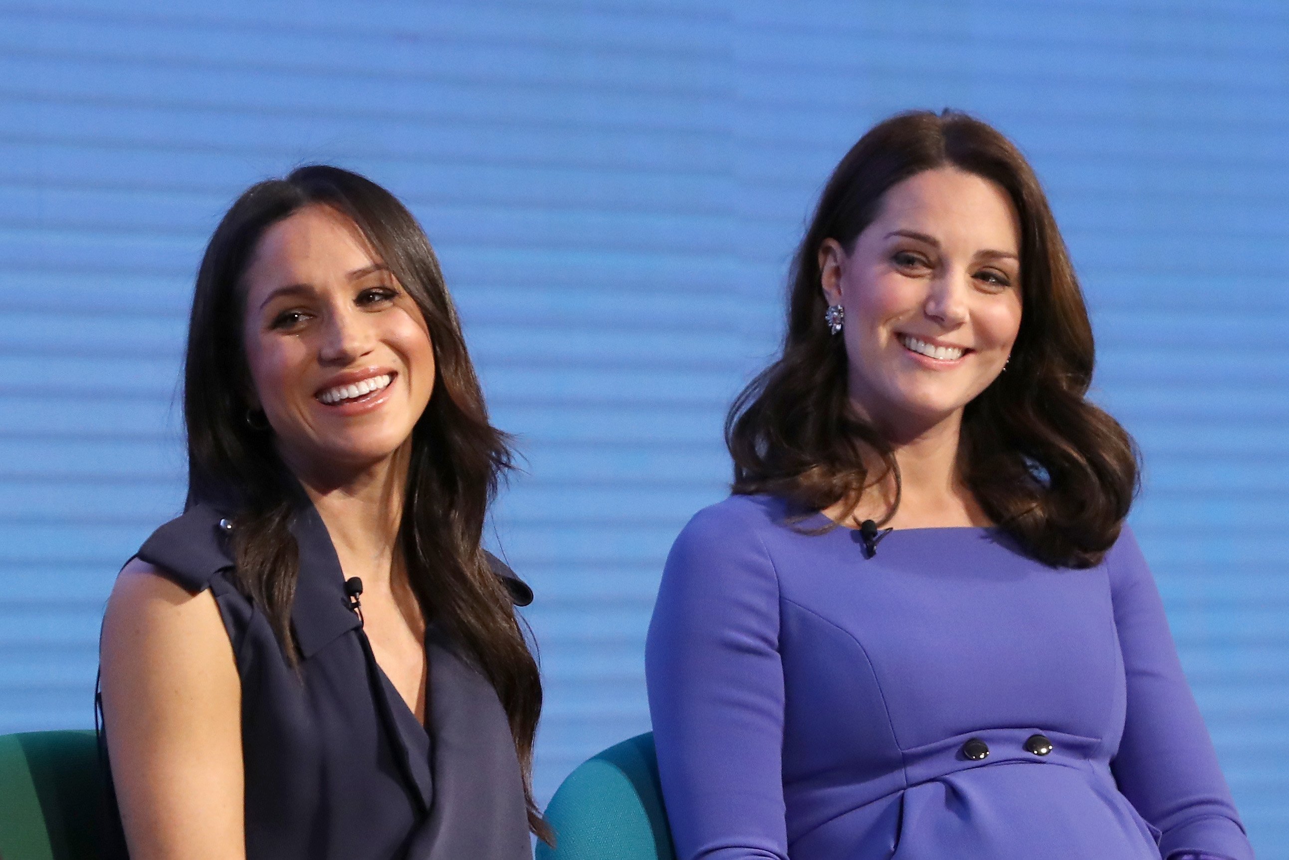 Meghan Markle and Duchess Kate at the first annual Royal Foundation Forum on February 28, 2018, in London, England. | Source: Getty Images