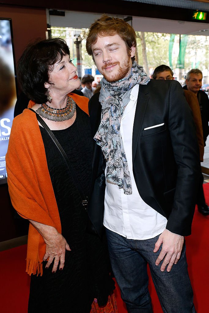 L'actrice Anny Duperey et son fils Gaël Giraudeau assistent à la première de "24 jours" au cinéma Gaumont Marignan le 10 avril 2014 à Paris, France. І Source : Getty Images