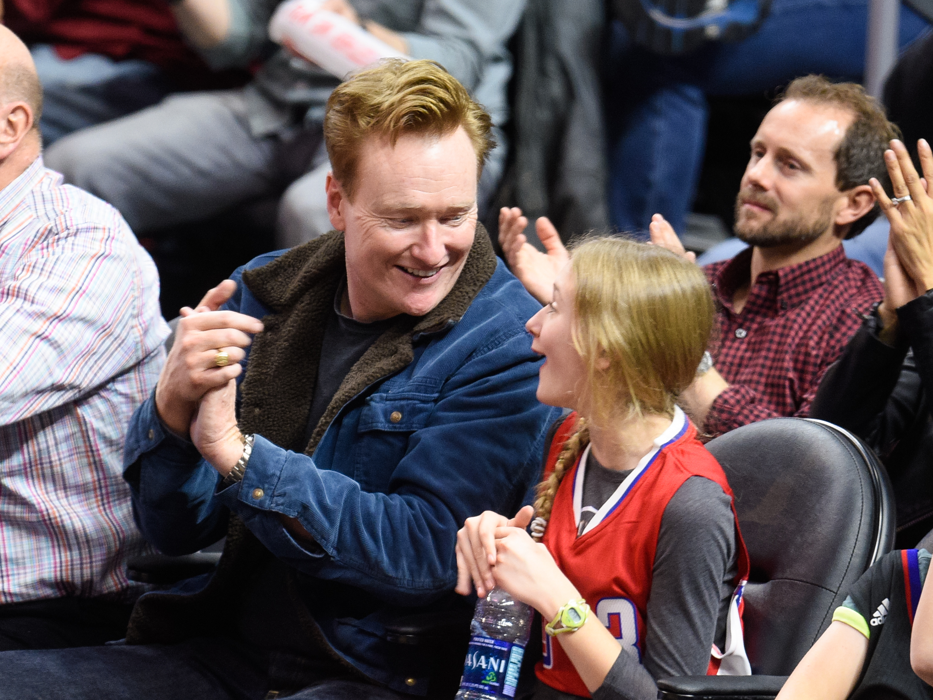 Conan and Neve O'Brien attend a basketball game on January 18, 2016, in Los Angeles, California. | Source: Getty Images