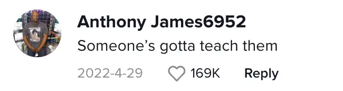 A screenshot of a comment about the viral TikTok video posted on April 29, 2022 | Source: TikTok.com/@fiestascondjnova