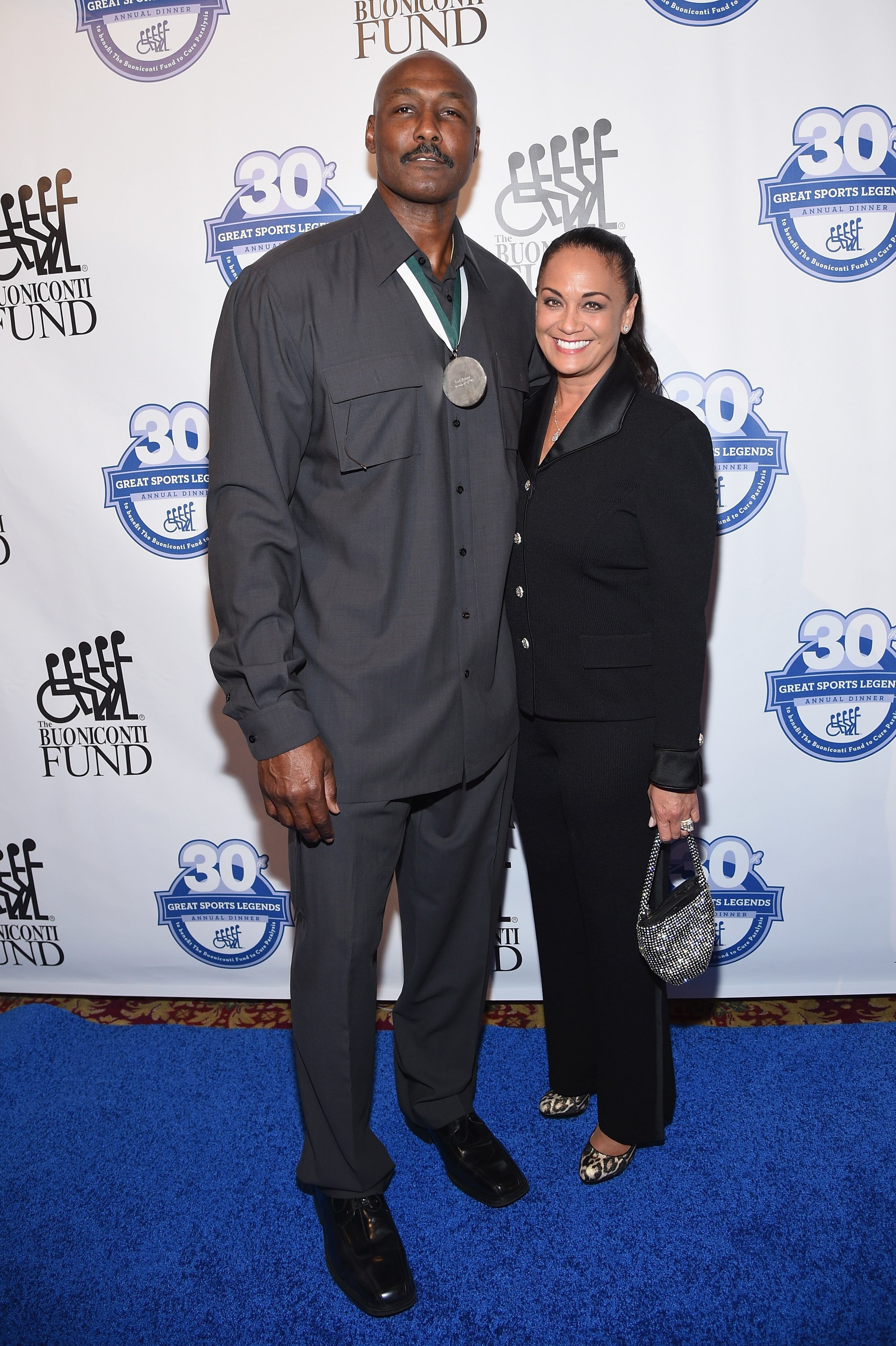 Karl Malone and Kay Kinsey Malone attend the 30th Annual Great Sports Legends Dinner at The Waldorf Astoria on October 6, 2015, in New York City | Source: Getty Images