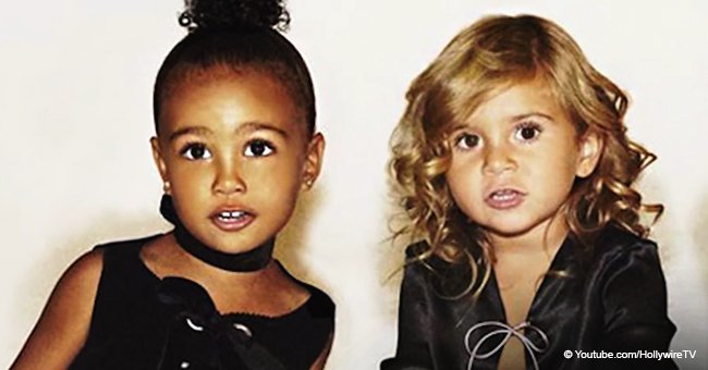 North West and and Penelope Disick rock colorful robes and swimsuits at their birthday party