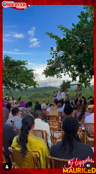 Etienne Maurice and Stephanie Wash exchanging vows at the altar as guests lovingly looked on, posted on July 13, 2024 | Source: Instagram/jamaicaobserver