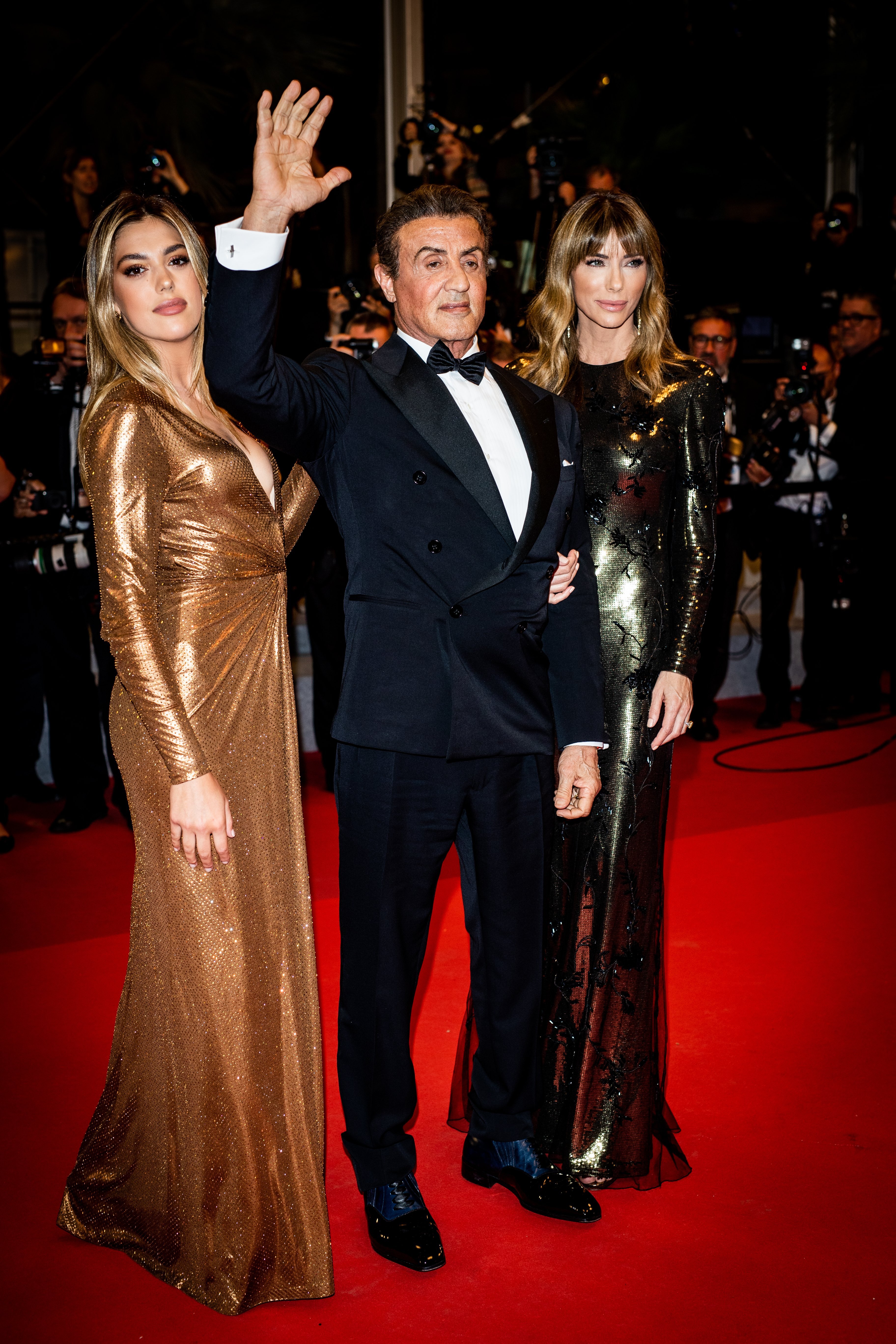 Sylvester Stallone, Jennifer Flavin and Sistine Rose Stallone attend the screening of "Rambo - Last Blood" during the 72nd annual Cannes Film Festival on May 24, 2019, in Cannes, France. | Source: Getty Images.