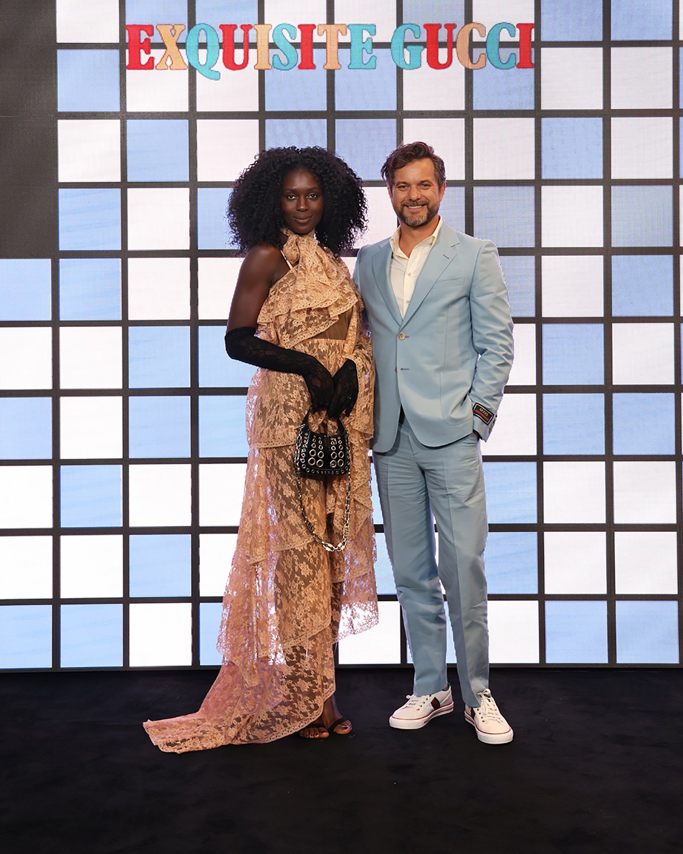 Jodie Turner-Smith and Joshua Jackson at the Gucci show during Milan Fashion Week Fall/Winter 2022/23 on February 25, 2022, in Milan, Italy. | Source: Getty Images
