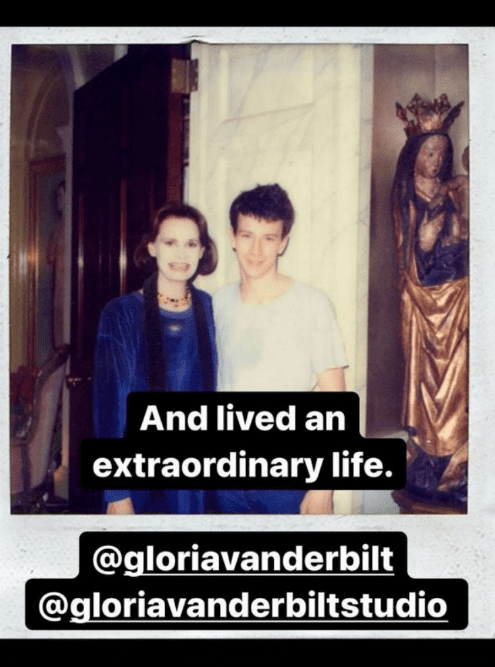 A throwback picture of Gloria Vanderbilt and her son Anderson Cooper| Source: Instagram/@andersoncooper