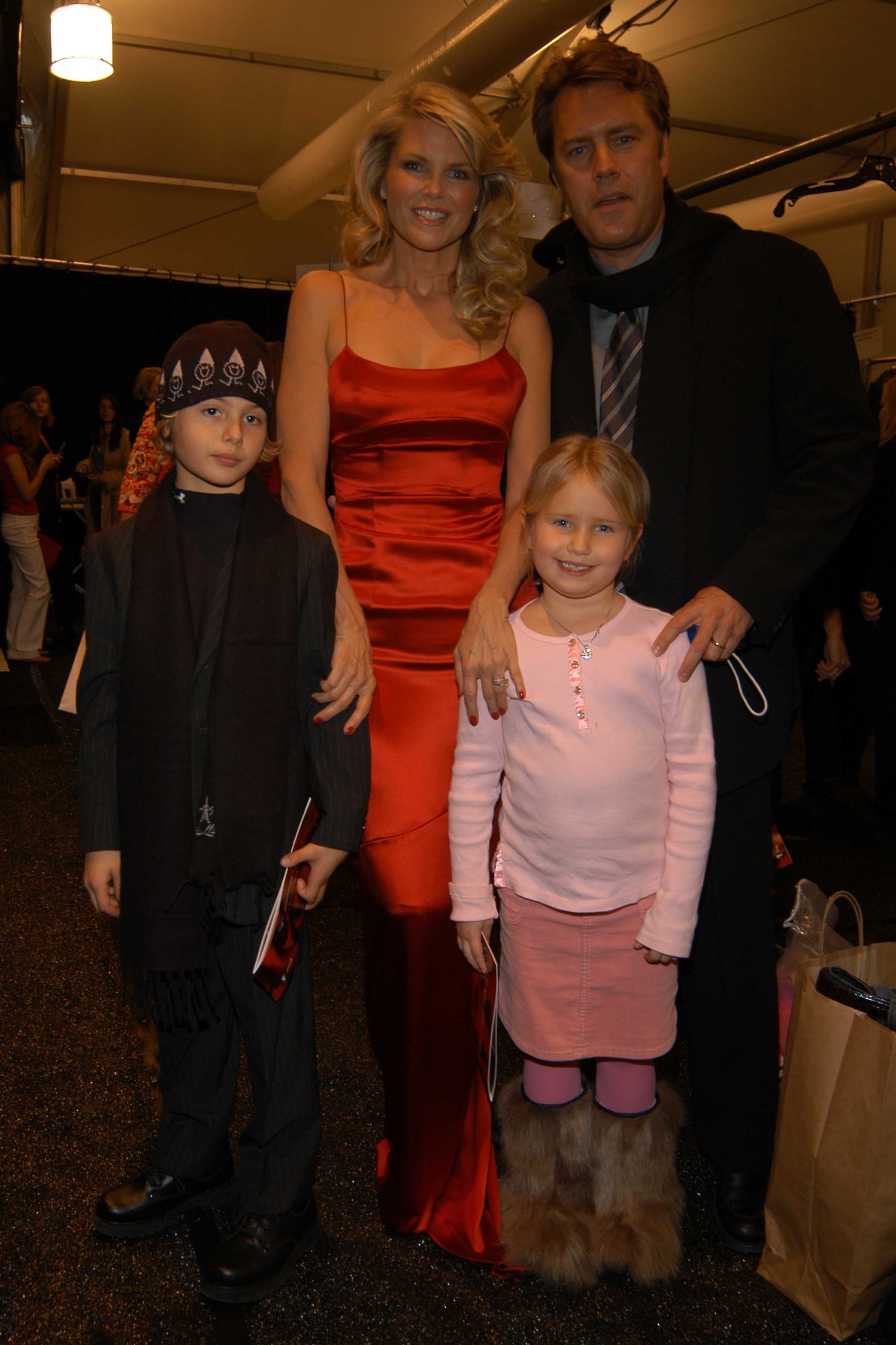 Jack Cook, Christie Brinkley, Peter Cook, and Sailor Cook attend The Heart Truth Fall 2005 Red Dress Collection at The Tent at Bryant Park on February 4, in New York City. | Source: Getty Images