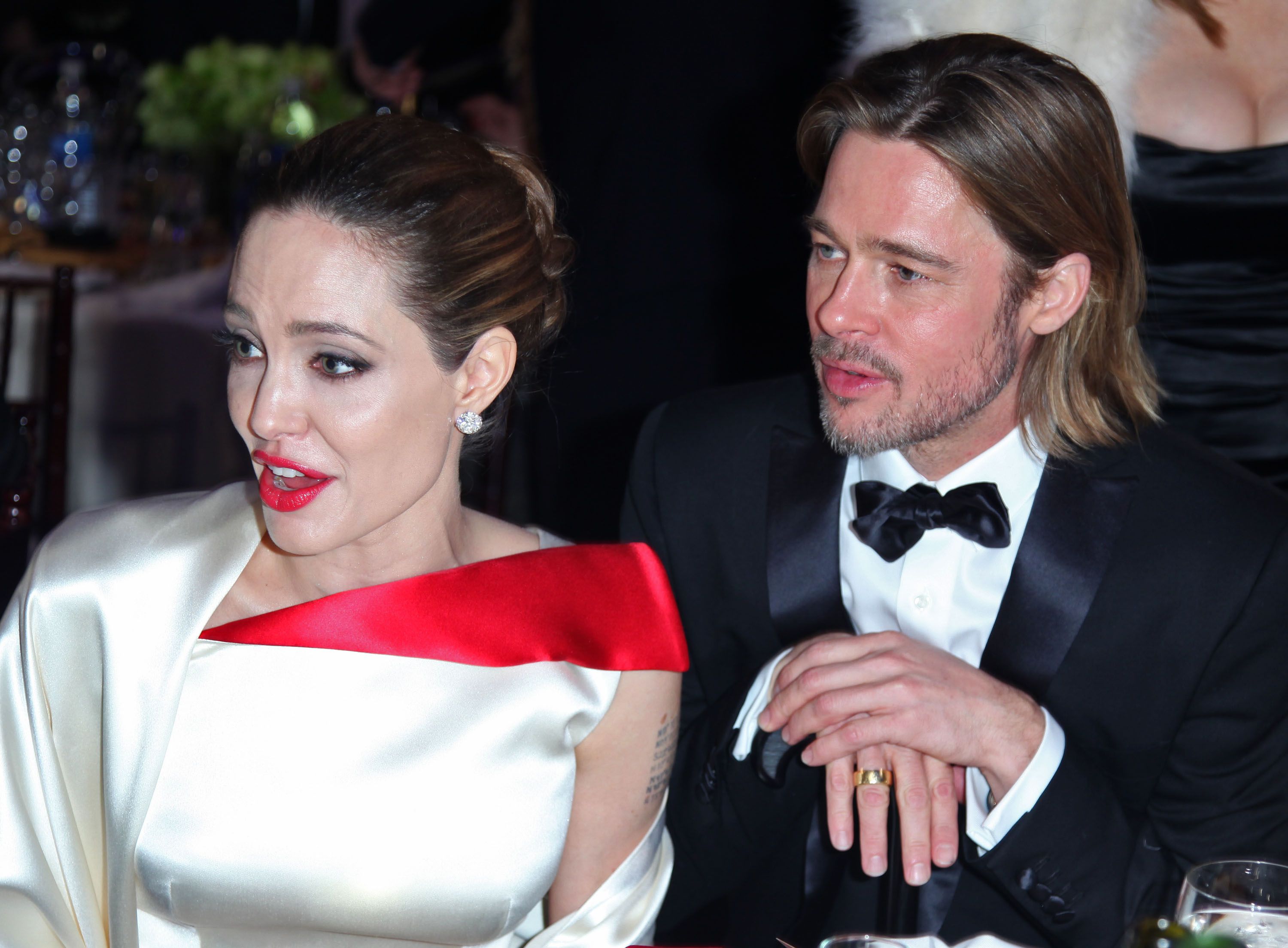 Angelina Jolie, Brad Pitt during the 69th Annual Golden Globe Awards held at the Beverly Hilton Hotel on January 15, 2012. | Source: Getty Images