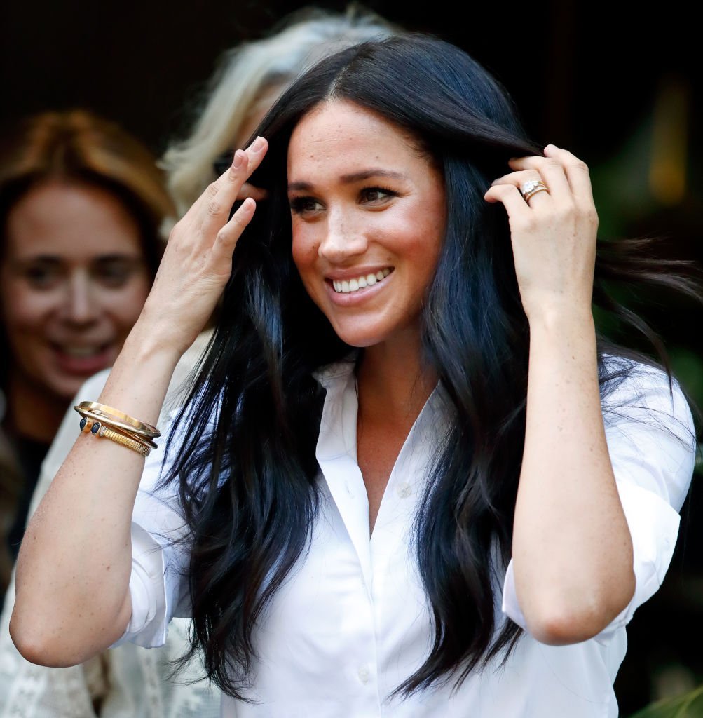 Meghan Markle at the launch of the Smart Works capsule collection. | Source: Getty Images