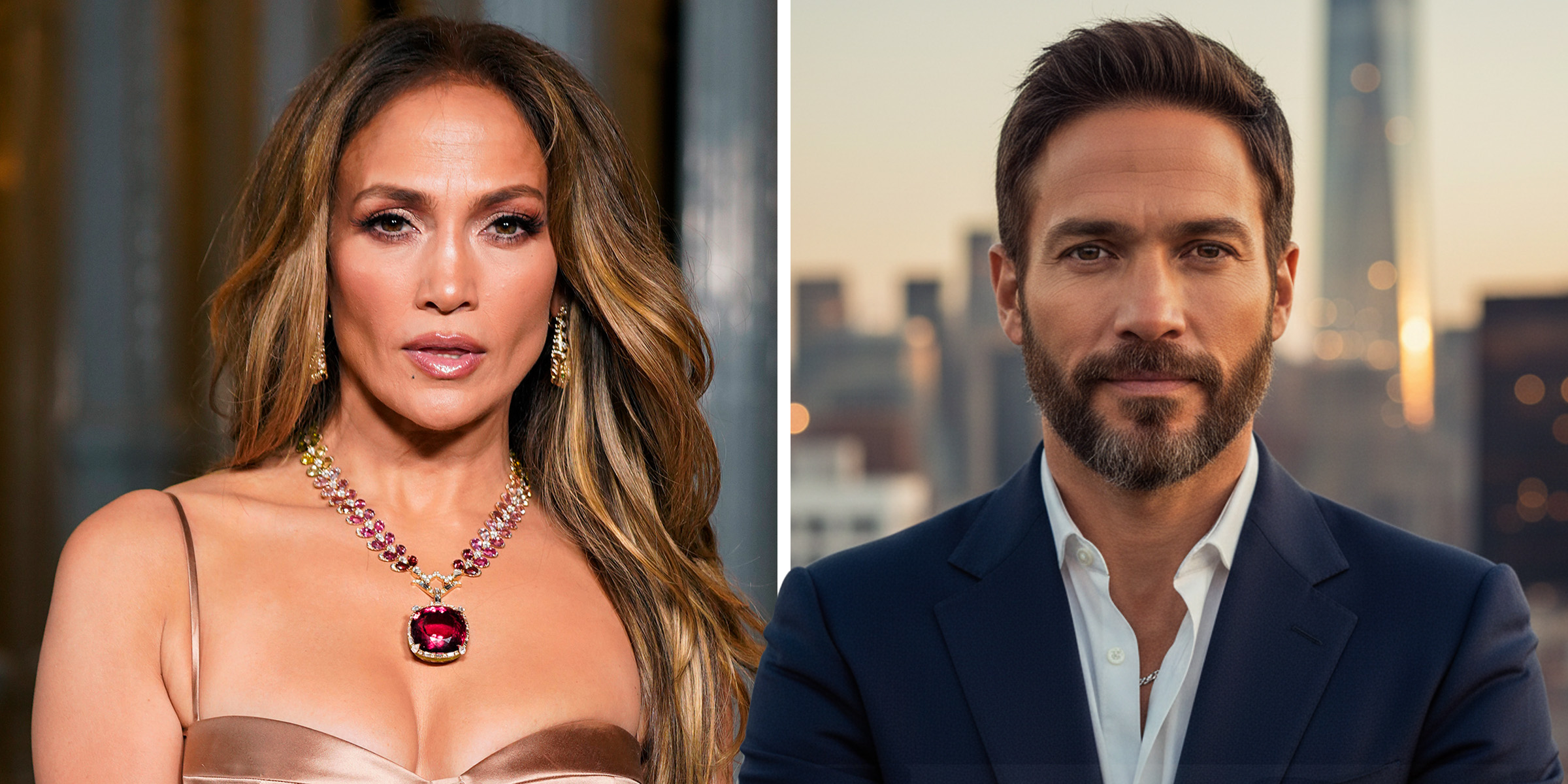Jennifer Lopez | An AI-generated male version of Jennifer Lopez | Source: Getty Images | Gemini