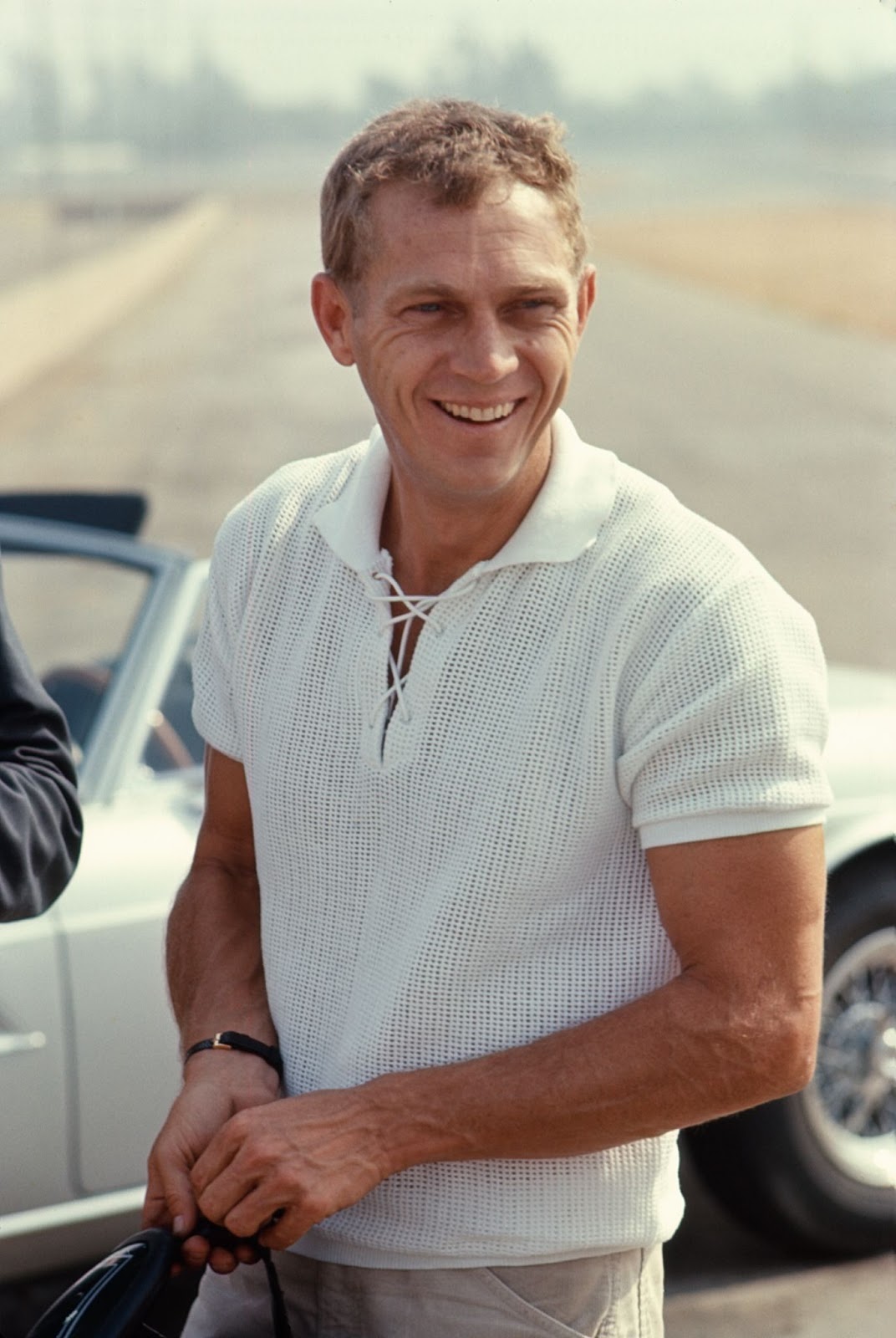 Steve McQueen photographed at the Riverside Raceway in June, 1966, in Riverside, California. | Source: Getty Images