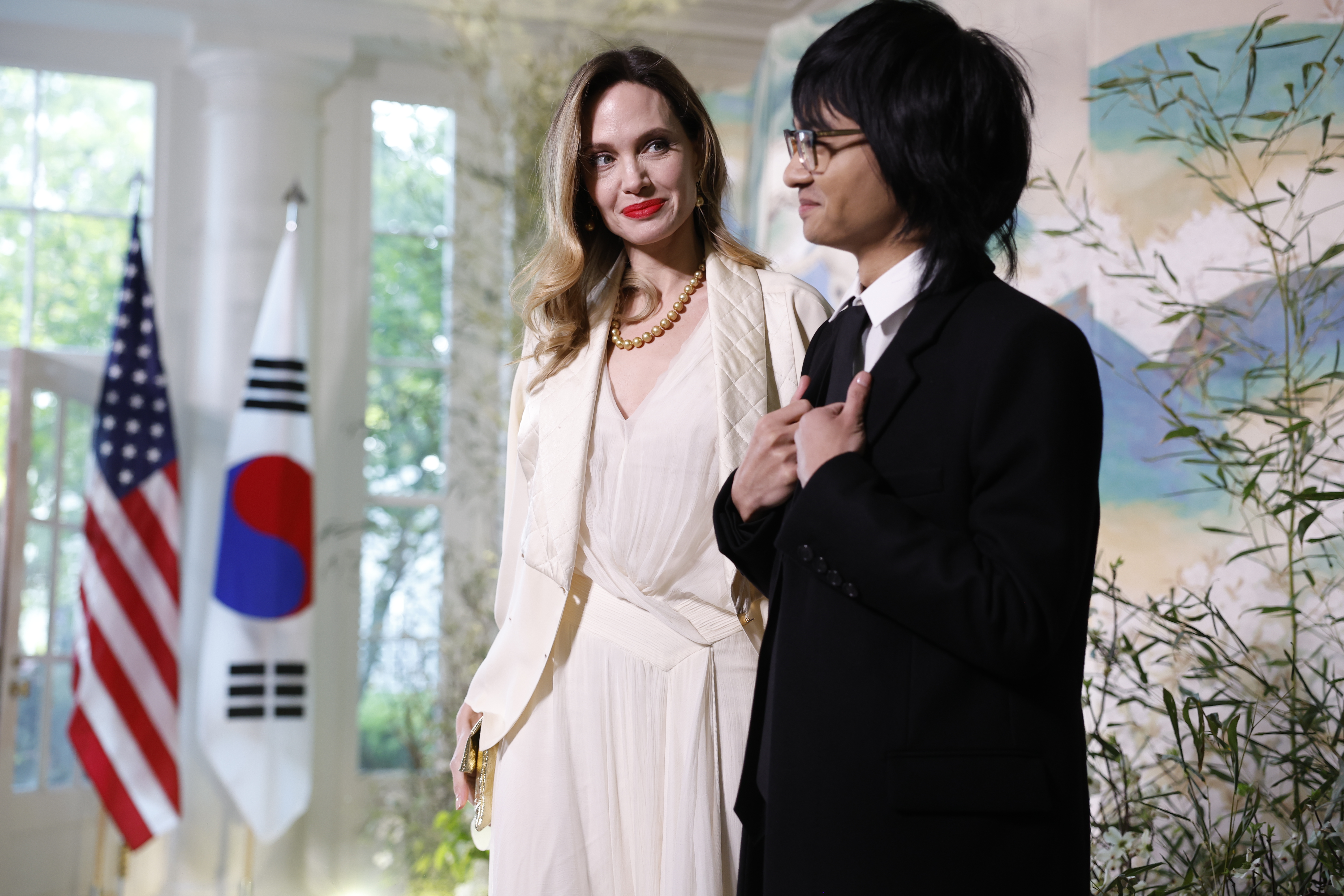 Angelina Jolie and Maddox Chivan Jolie-Pitt at the South Korean state dinner in Washington, DC, 2023 | Source: Getty Images
