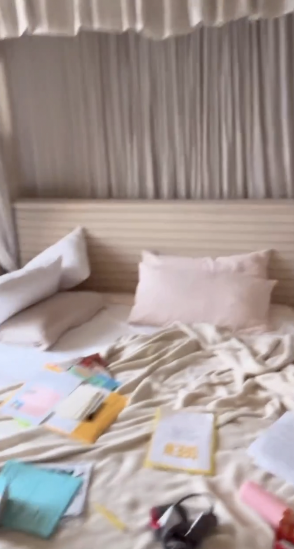 A glimpse inside Drew Barrymore's bedroom from a post dated February 28, 2023. | Source: Instagram/drewbarrymore