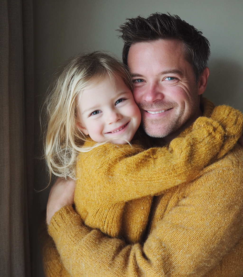 A smiling father and daughter duo | Source: Midjourney
