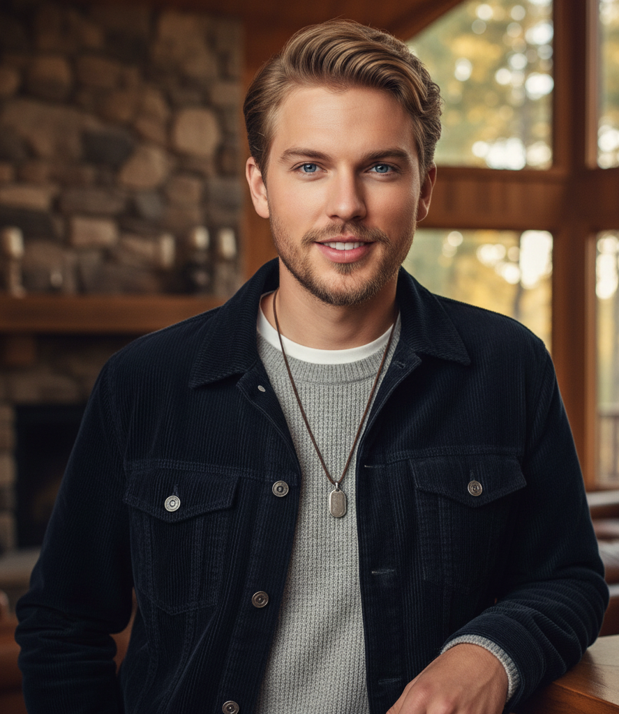 In the AI version of her reimagined as a man, Swift appears boyishly handsome with striking blue eyes, a strong jawline, and tousled golden hair brushed back just enough to frame his face. His approachable smile and clean-cut style channel a charming, all-American vibe with subtle intensity behind the eyes. | Source: Gemini