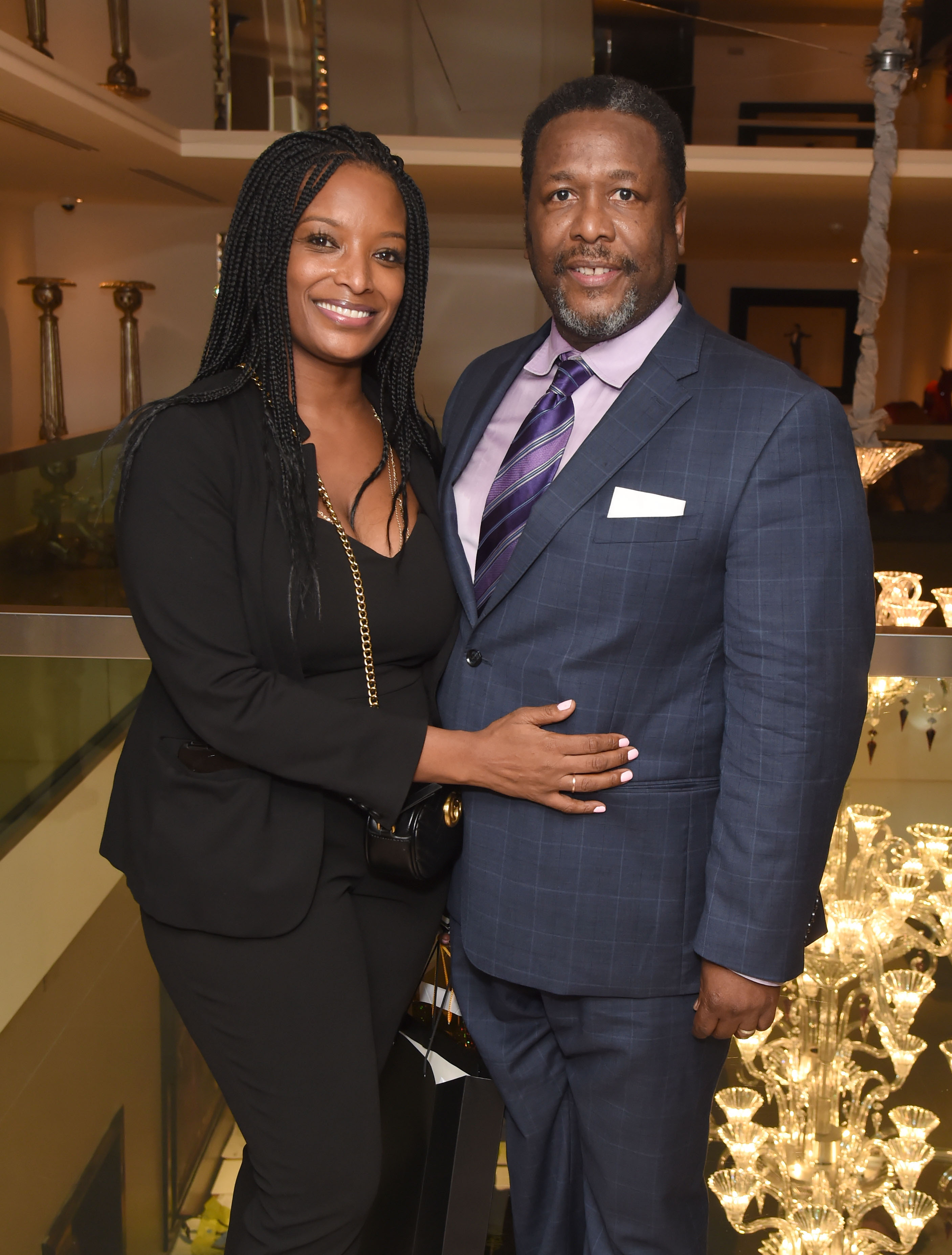 Erika Woods and Wendell Pierce attend the press night after party for "Death Of A Salesman" at The May Fair Hotel, on November 4, 2019, in London, England. | Source: Getty Images