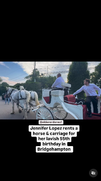 The horse carriage at Jennifer Lopez's 55th birthday celebration, posted on July 22, 2024 | Source: Instagram/elderordonez1