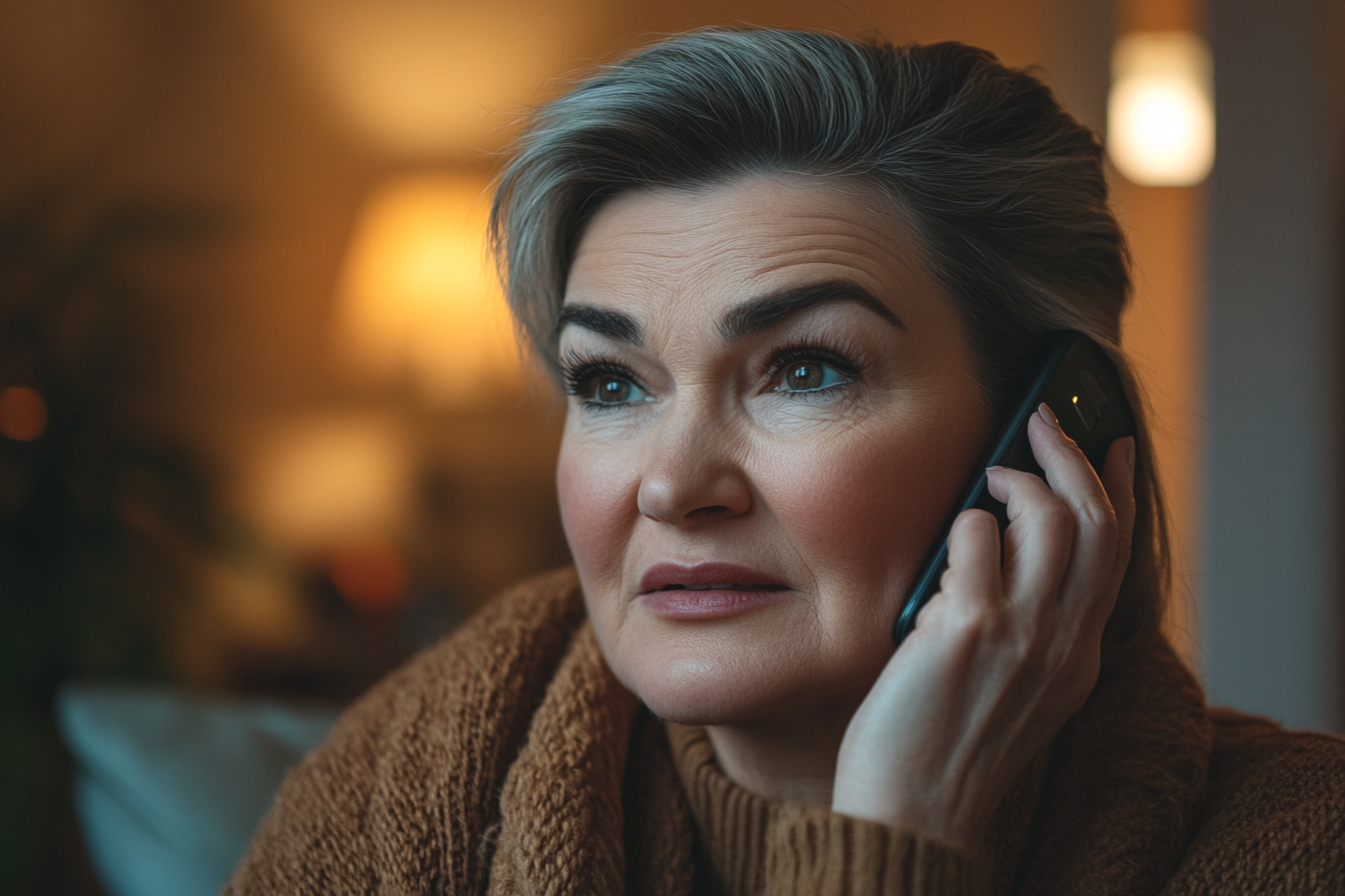 A woman talking on the phone | Source: Midjourney