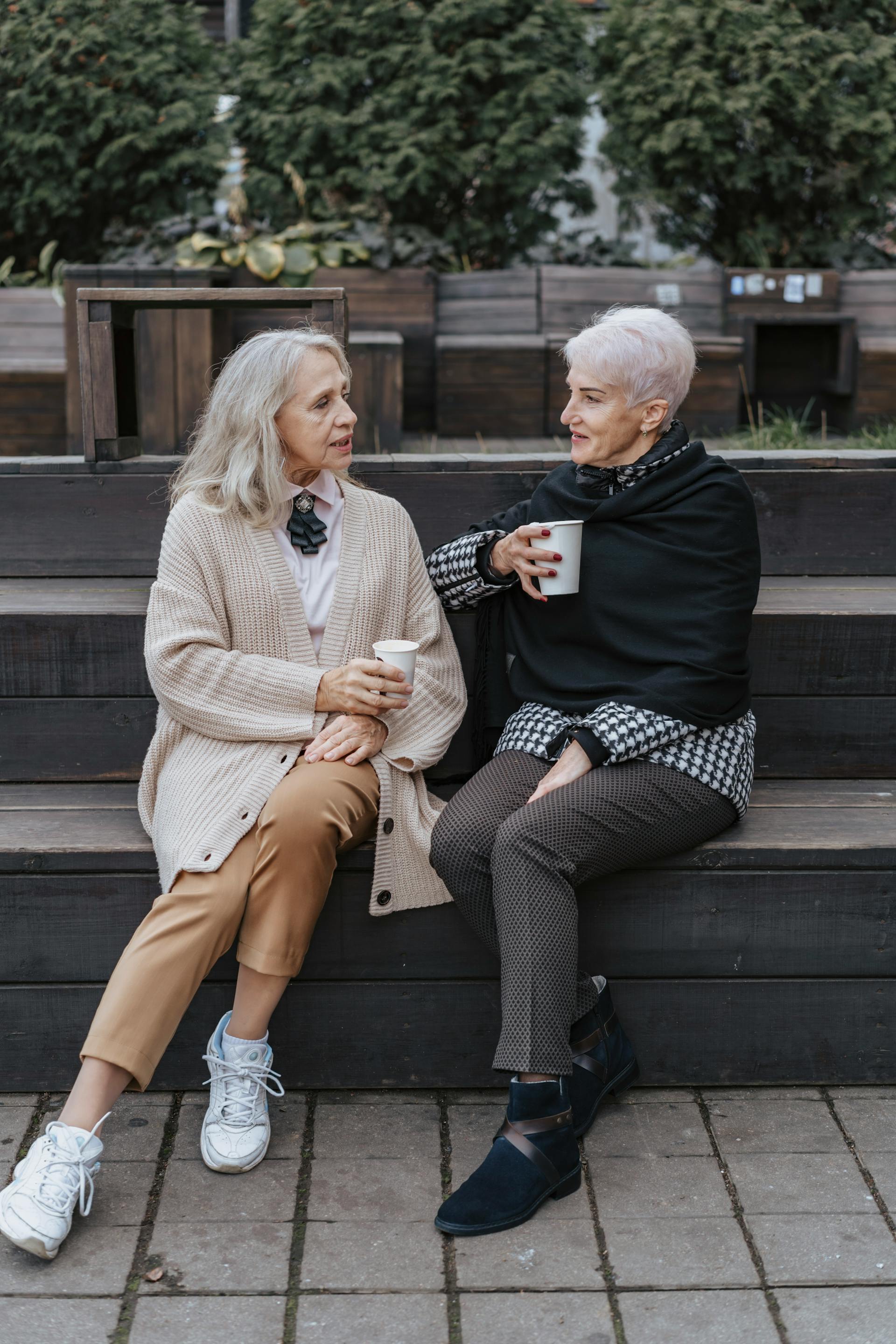 Two women having coffee together | Source: Pexels