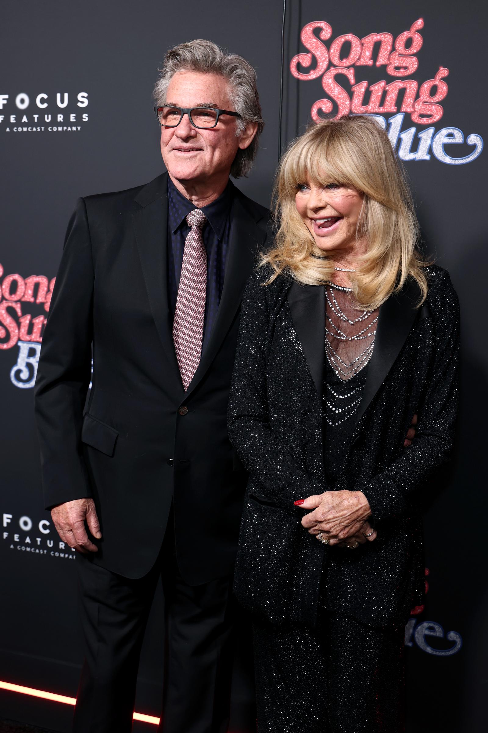 Kurt Russell and Goldie Hawn attend the "Song Sung Blue" New York premiere at AMC Lincoln Square Theater on December 11, 2025, in New York City | Source: Getty Images